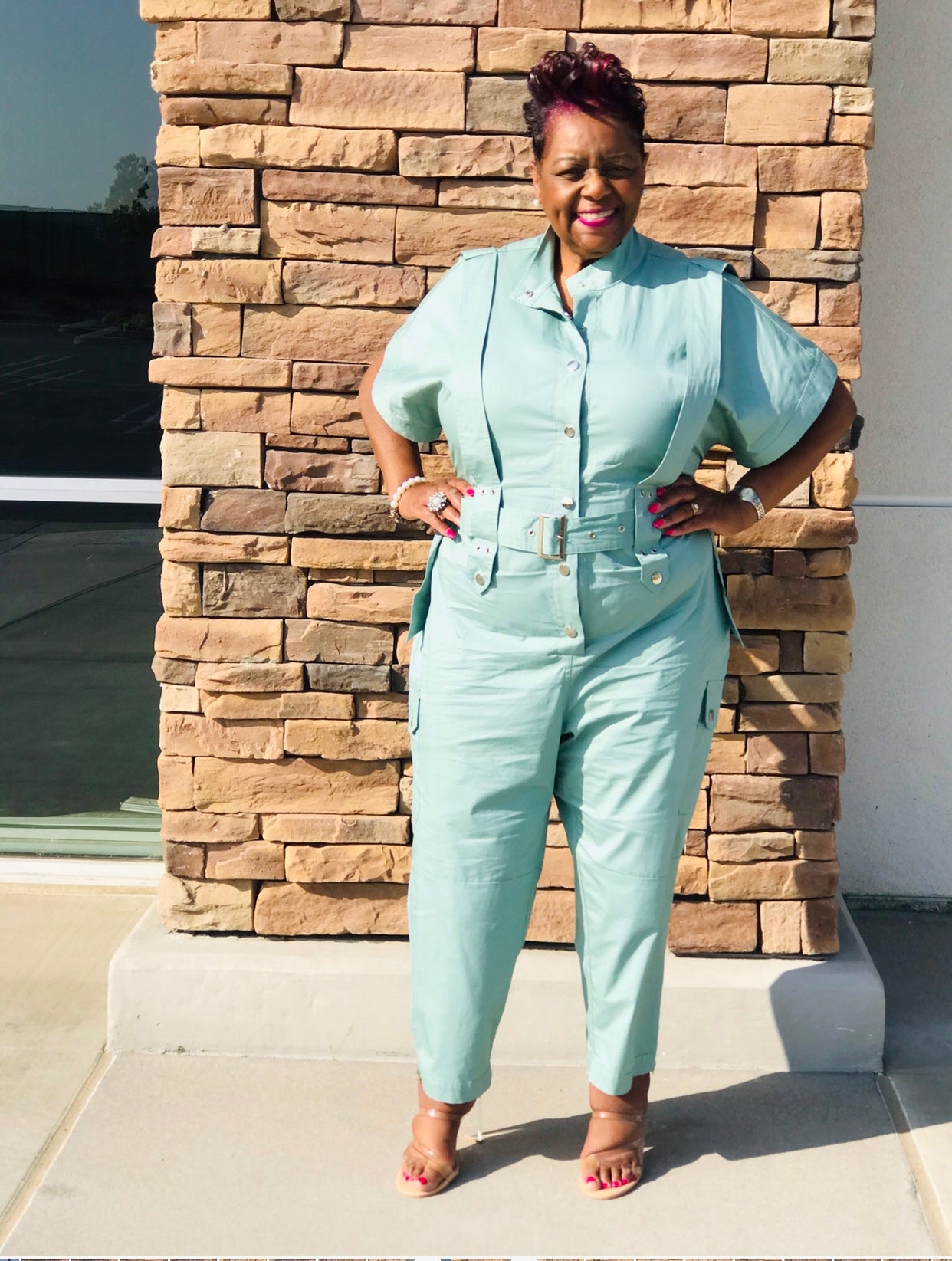 Sage Cargo Jumpsuit
