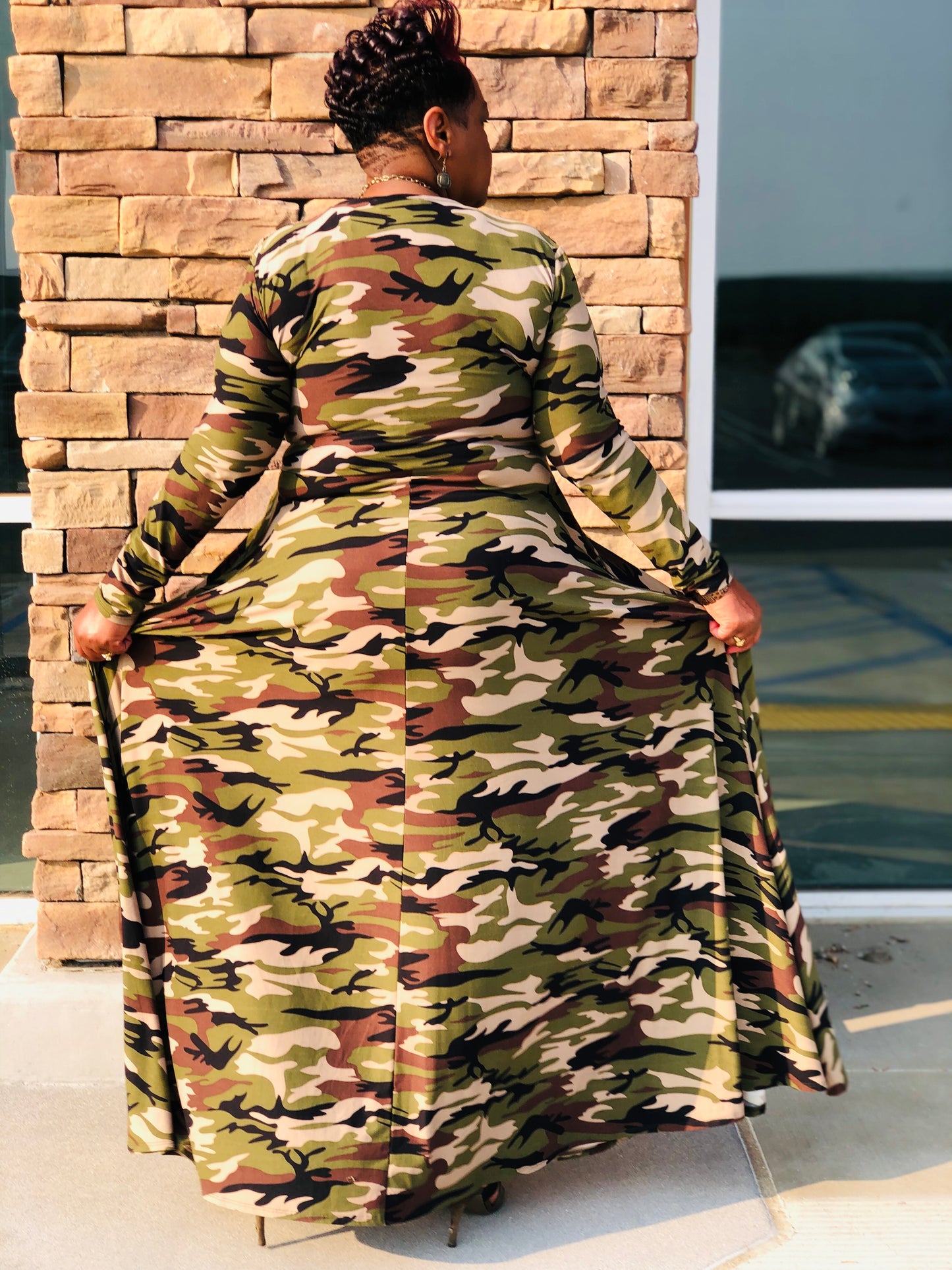 Green Camo Maxi - Shirley Girl Boutique