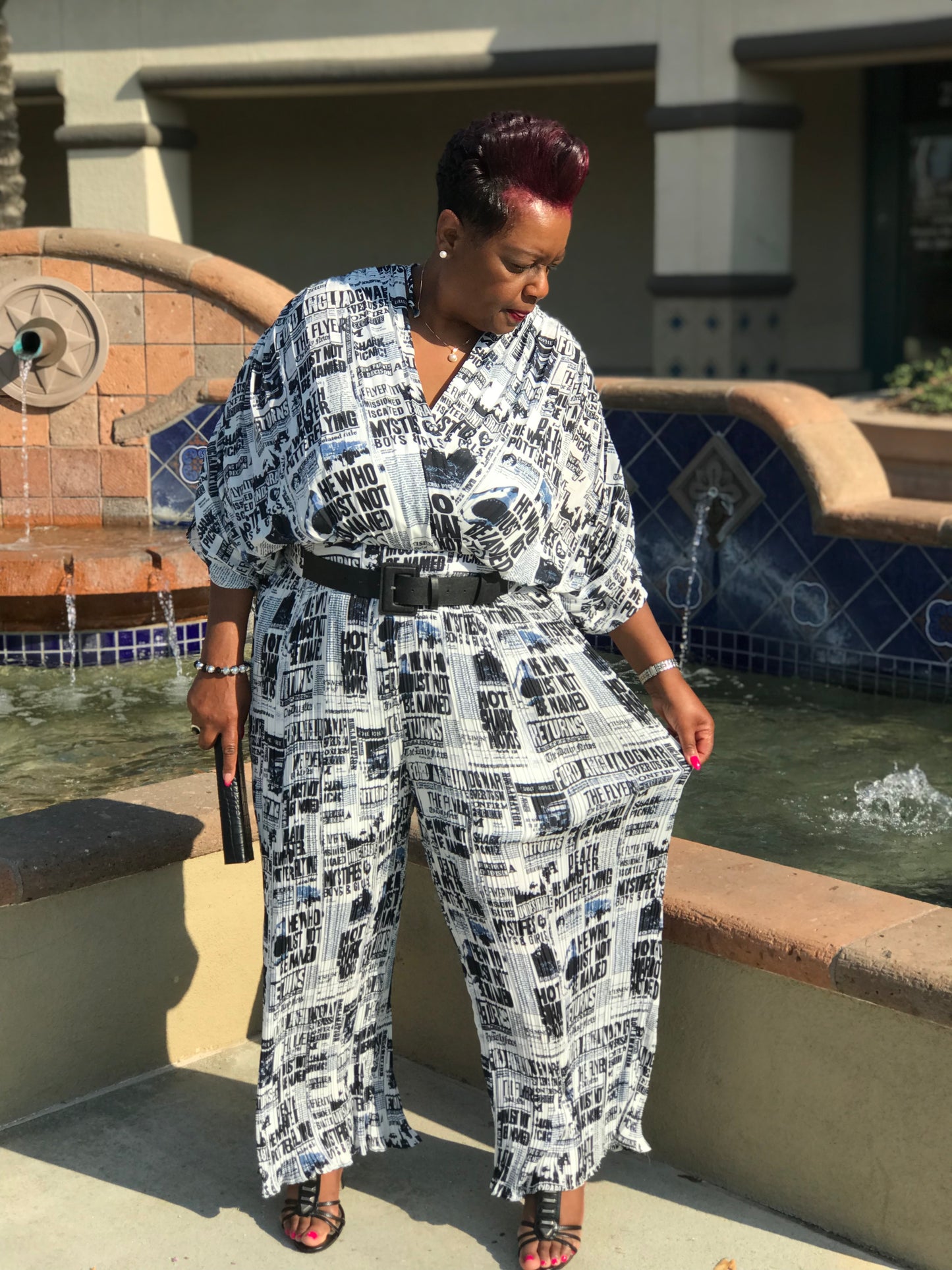 Headline News Jumpsuit - Shirley Girl Boutique