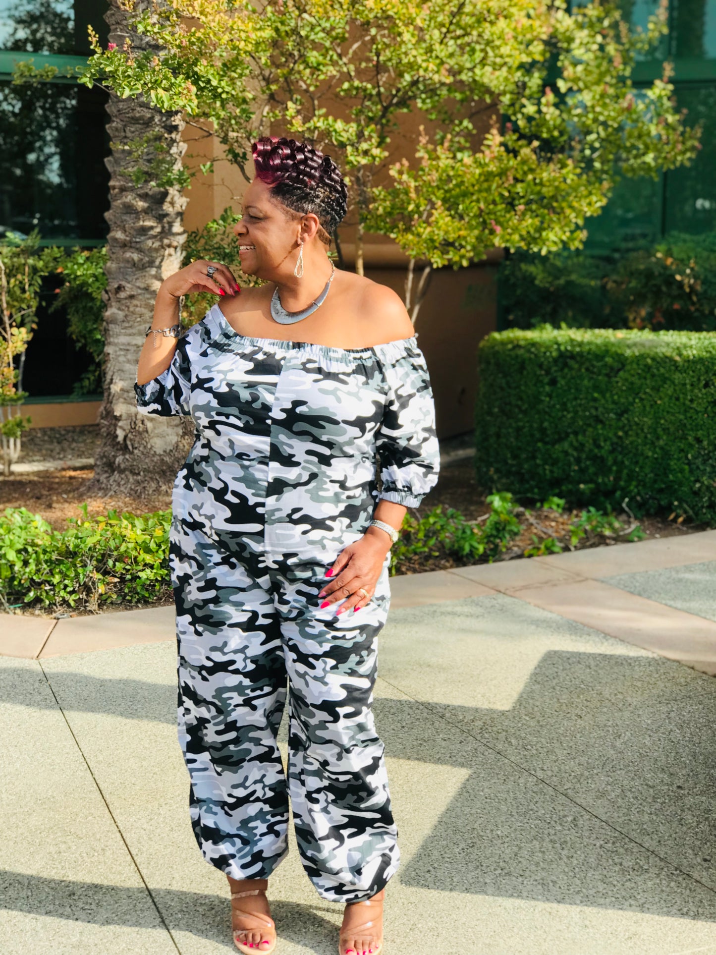 Dakota Black Camo Jumpsuit - Shirley Girl Boutique