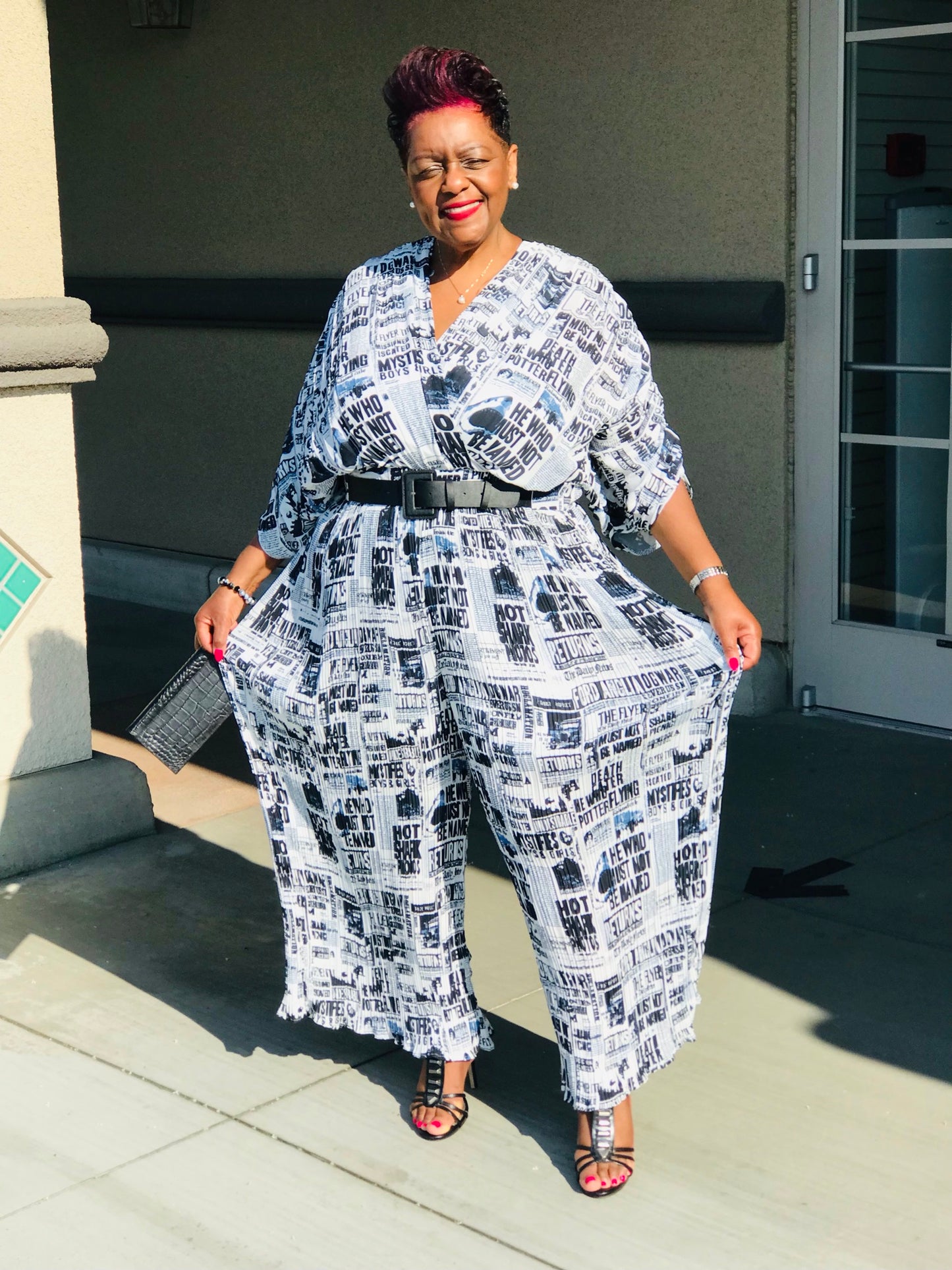 Headline News Jumpsuit - Shirley Girl Boutique