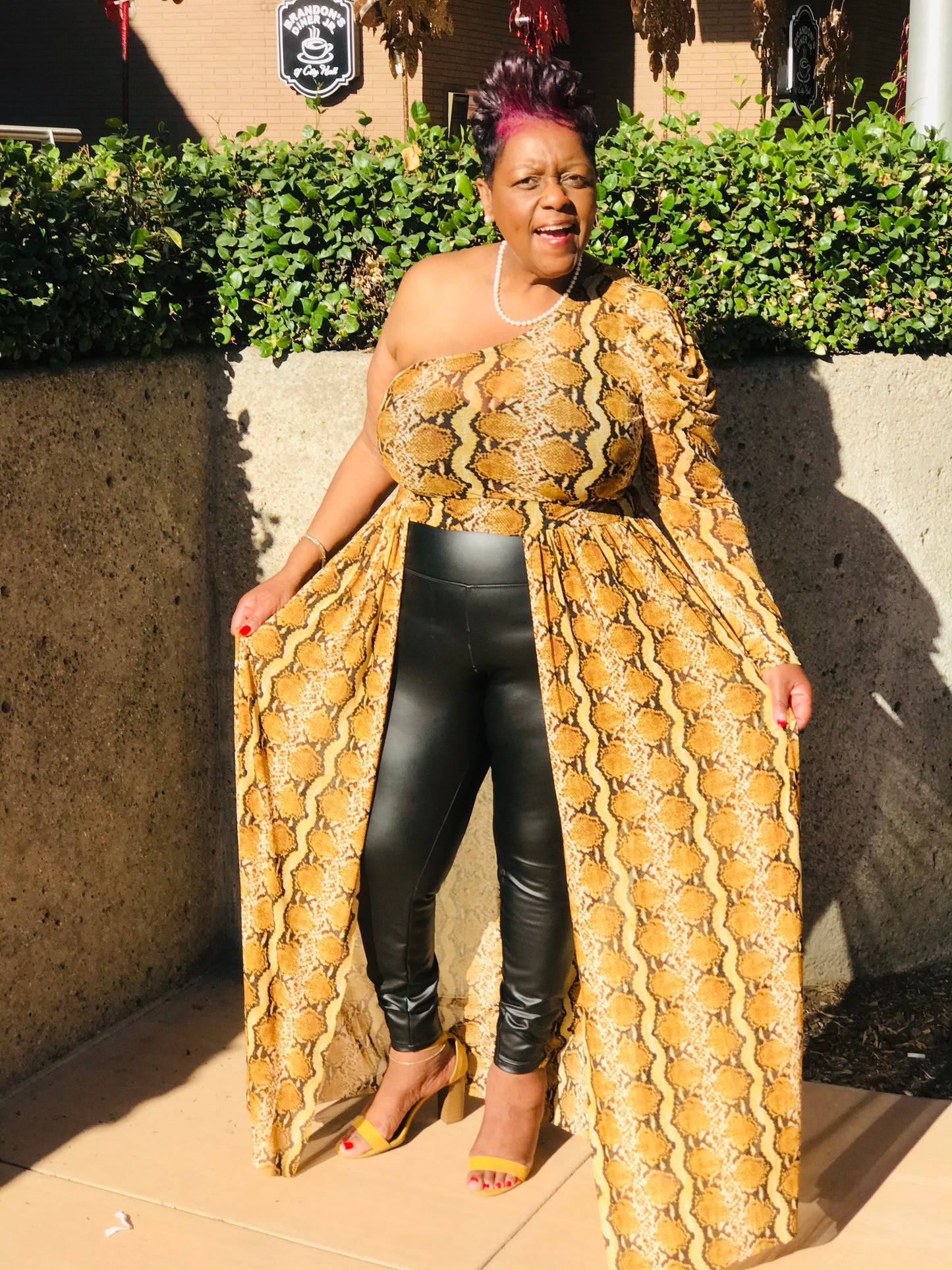 Topaz One Shoulder Open Maxi - Shirley Girl Boutique
