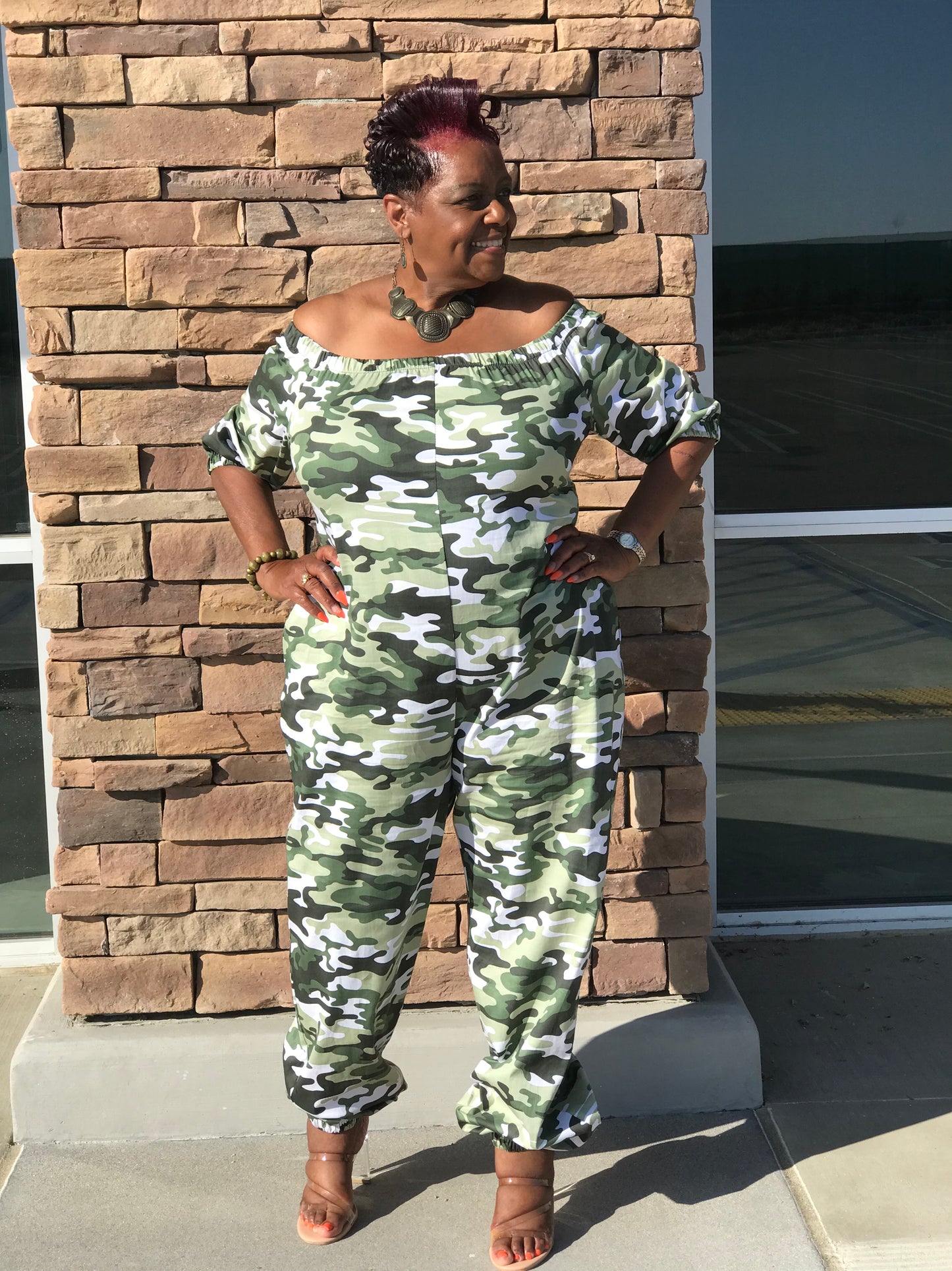 Erikah Camo Jumpsuit - Shirley Girl Boutique