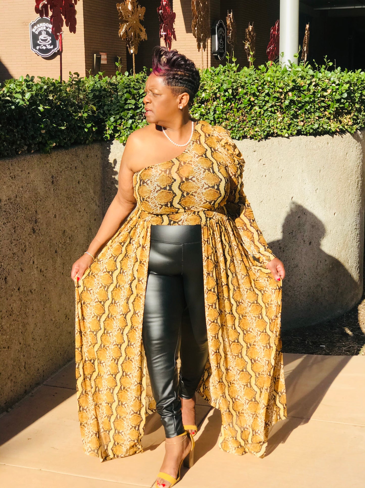 Topaz One Shoulder Open Maxi - Shirley Girl Boutique
