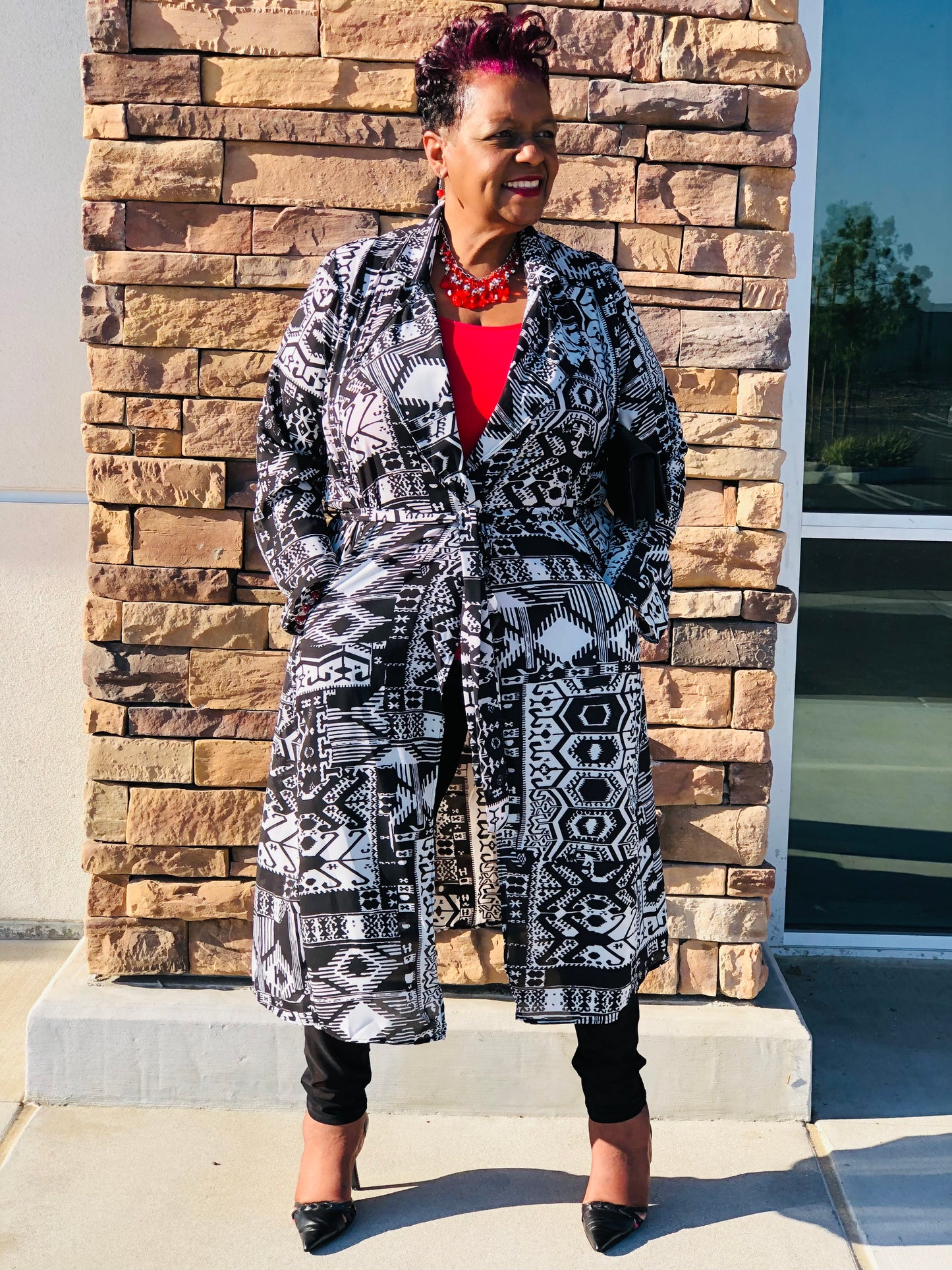 Symone Black & White Maxi Jacket