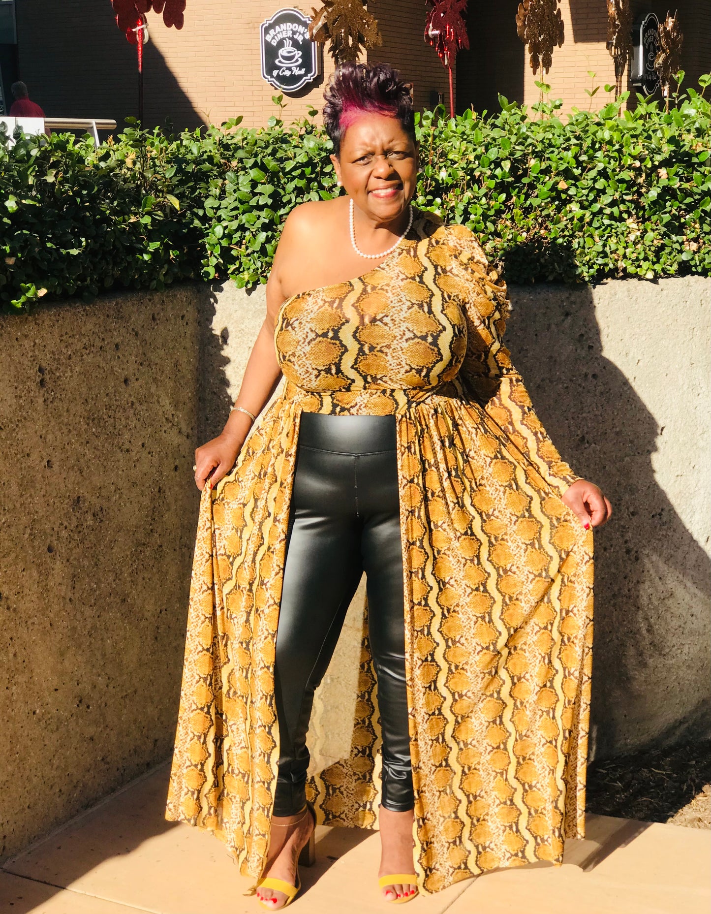 Topaz One Shoulder Open Maxi - Shirley Girl Boutique