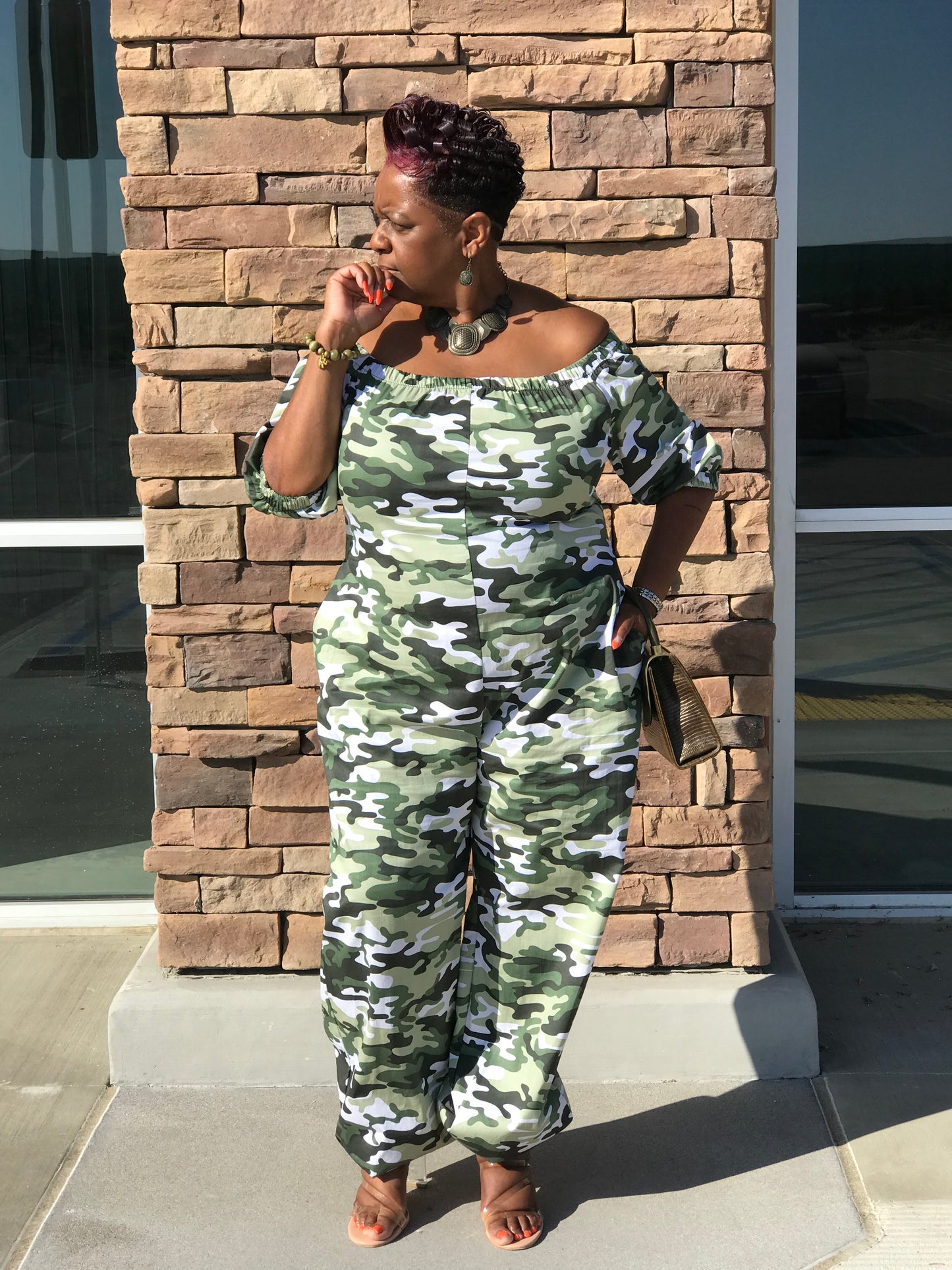 Erikah Camo Jumpsuit - Shirley Girl Boutique