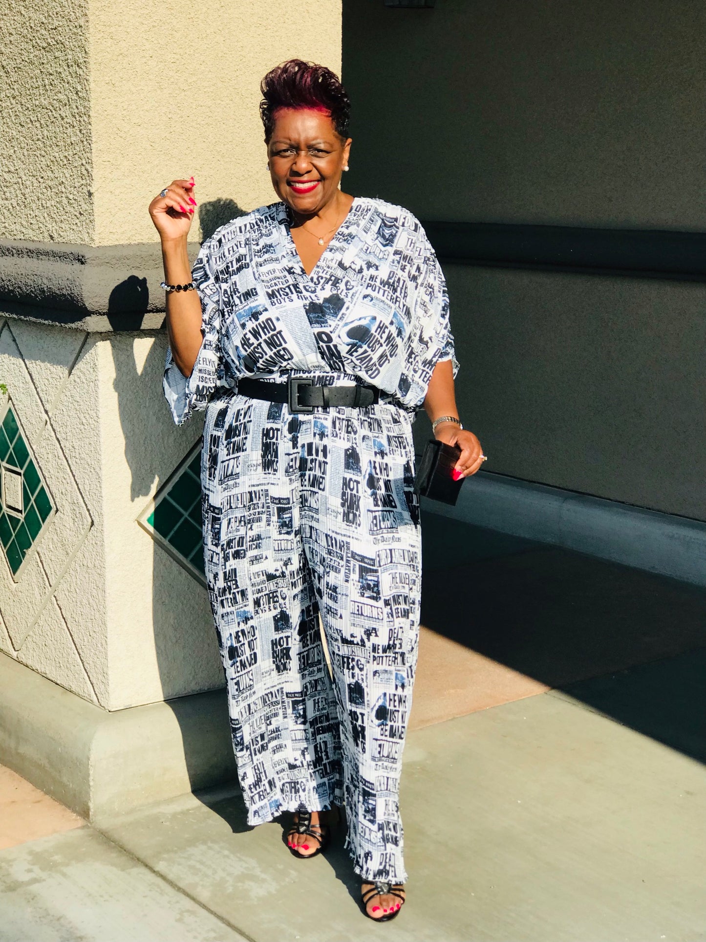 Headline News Jumpsuit - Shirley Girl Boutique