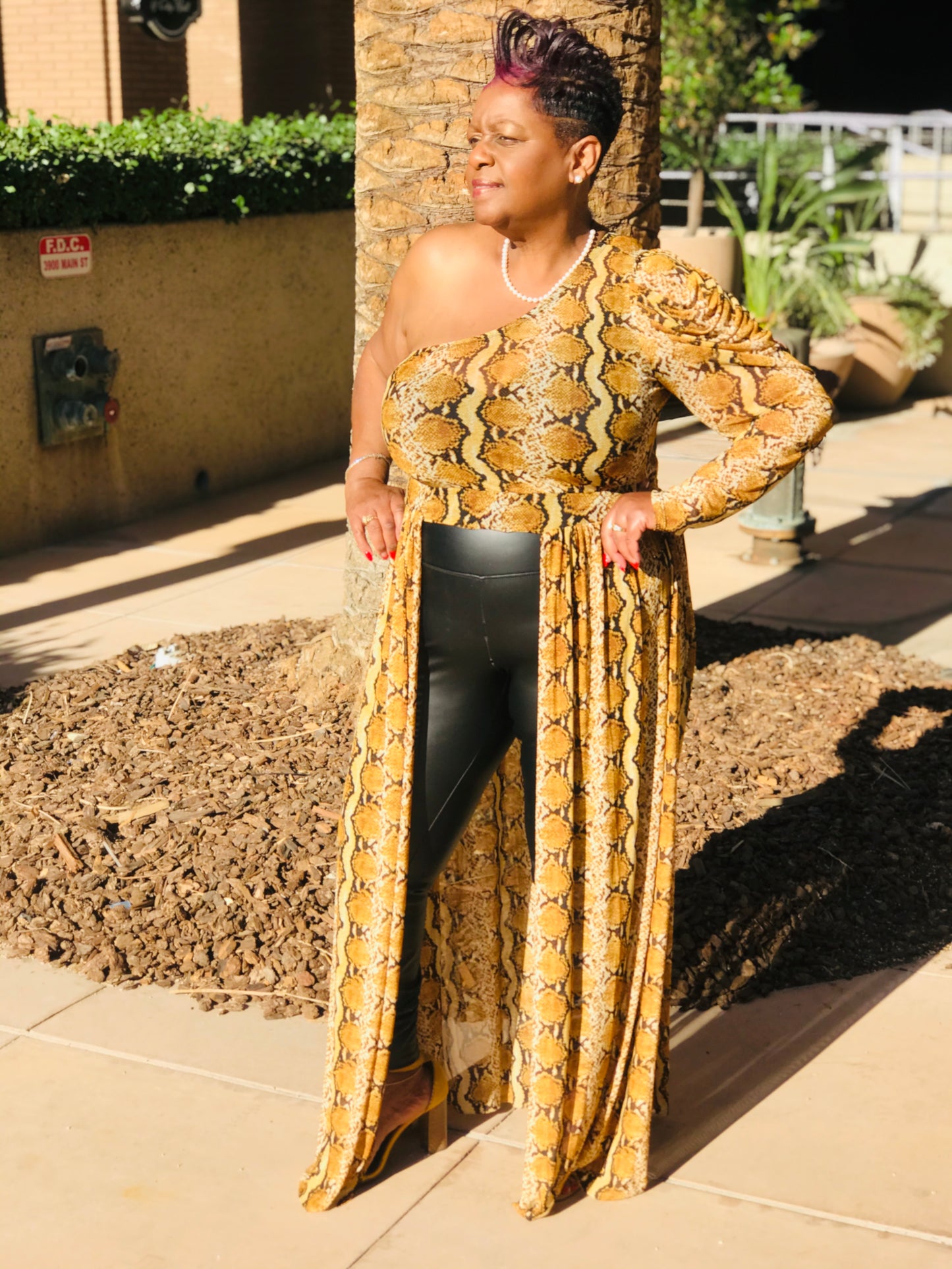 Topaz One Shoulder Open Maxi - Shirley Girl Boutique