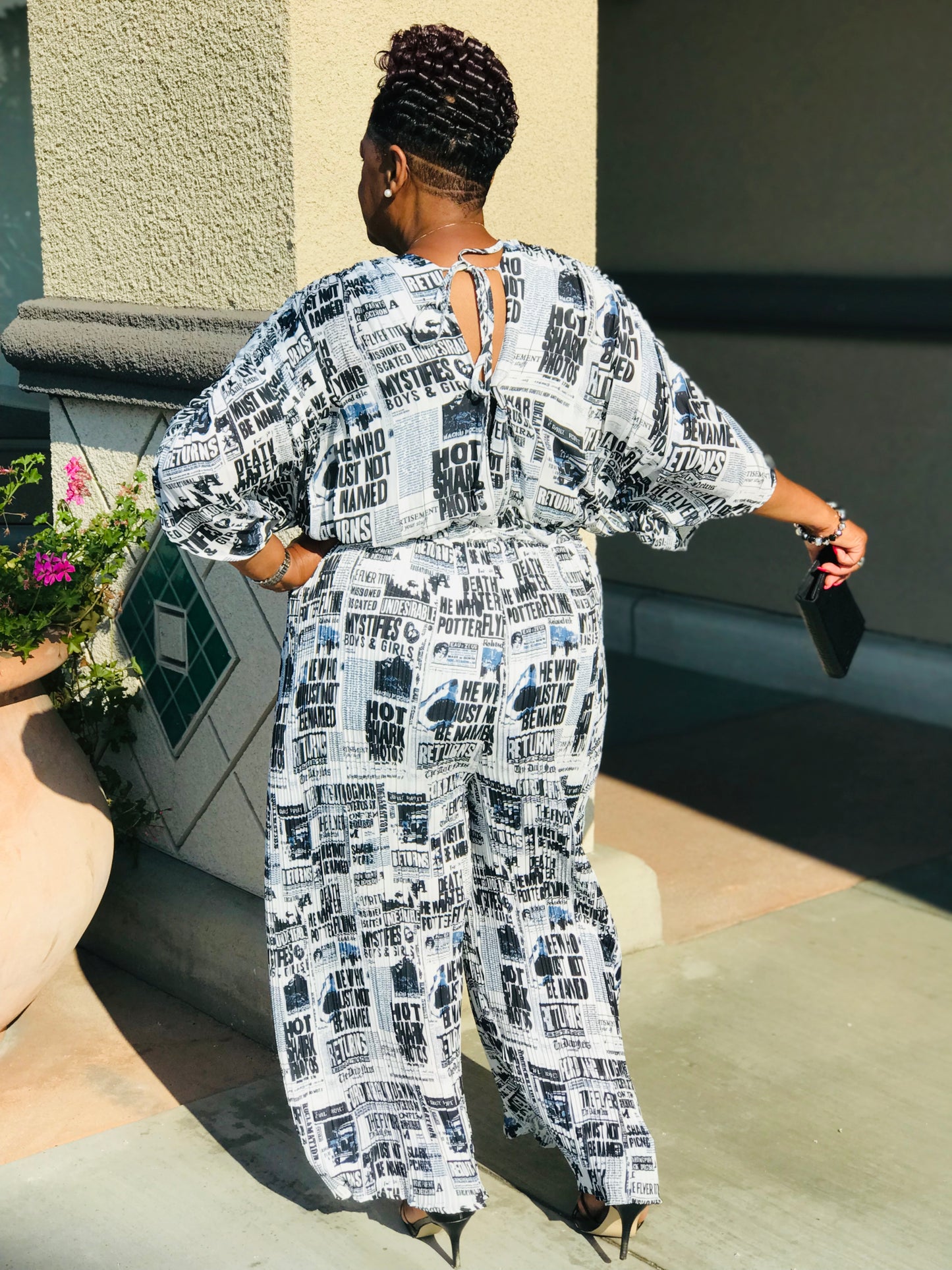 Headline News Jumpsuit - Shirley Girl Boutique