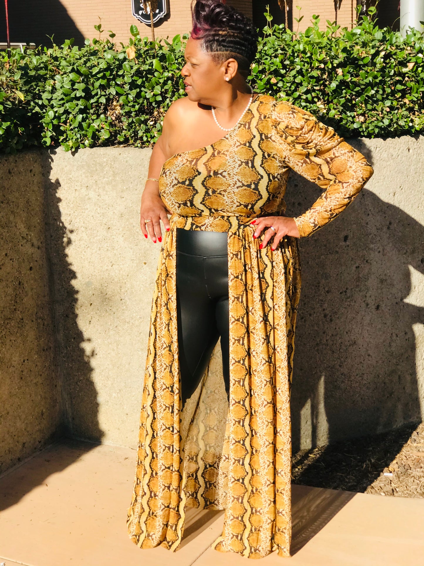 Topaz One Shoulder Open Maxi - Shirley Girl Boutique