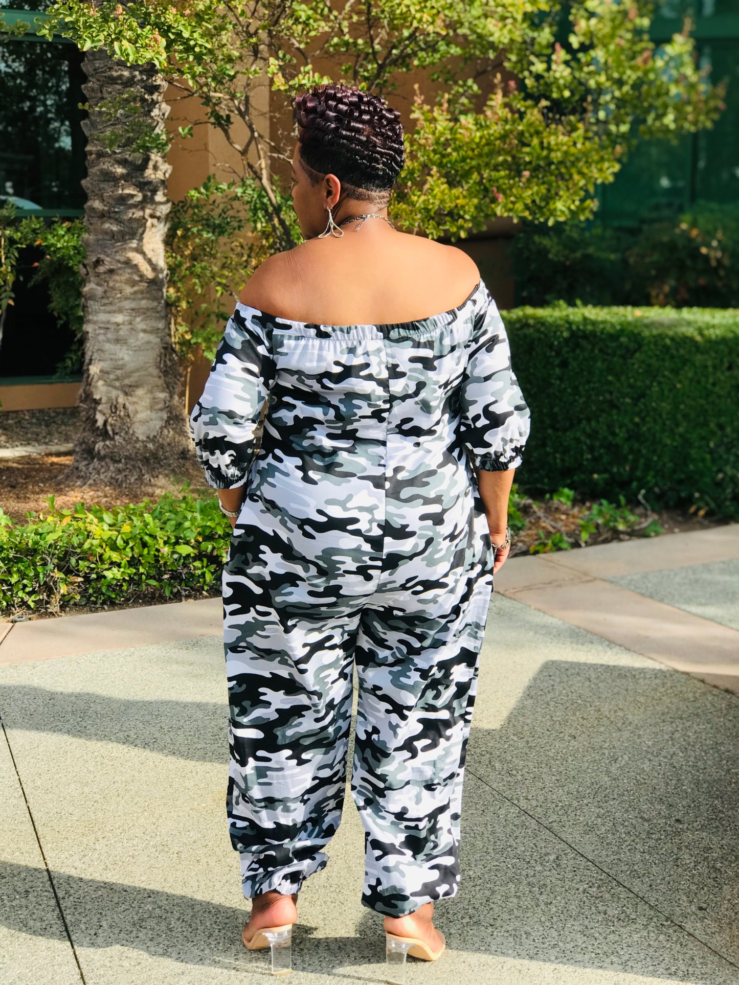 Dakota Black Camo Jumpsuit - Shirley Girl Boutique