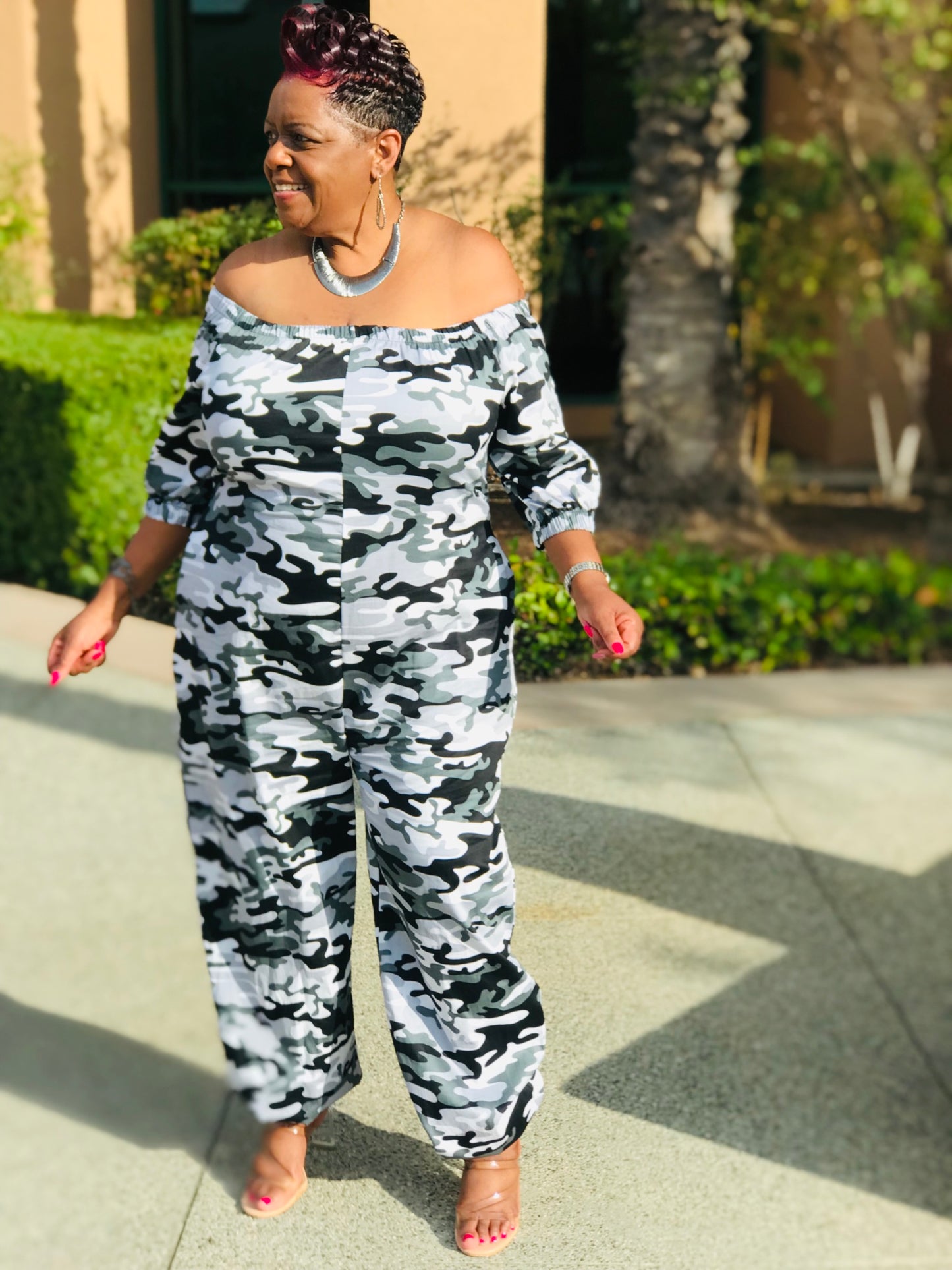 Dakota Black Camo Jumpsuit - Shirley Girl Boutique