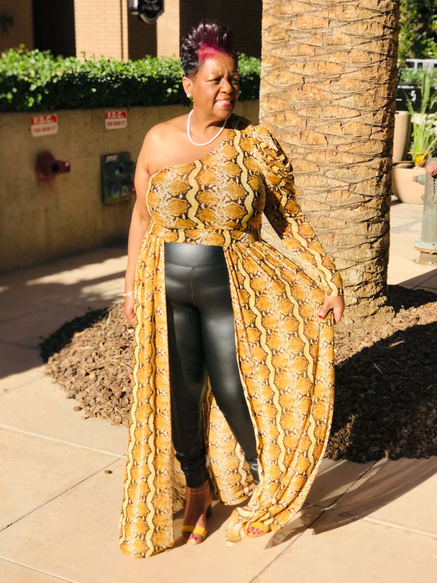 Topaz One Shoulder Open Maxi - Shirley Girl Boutique