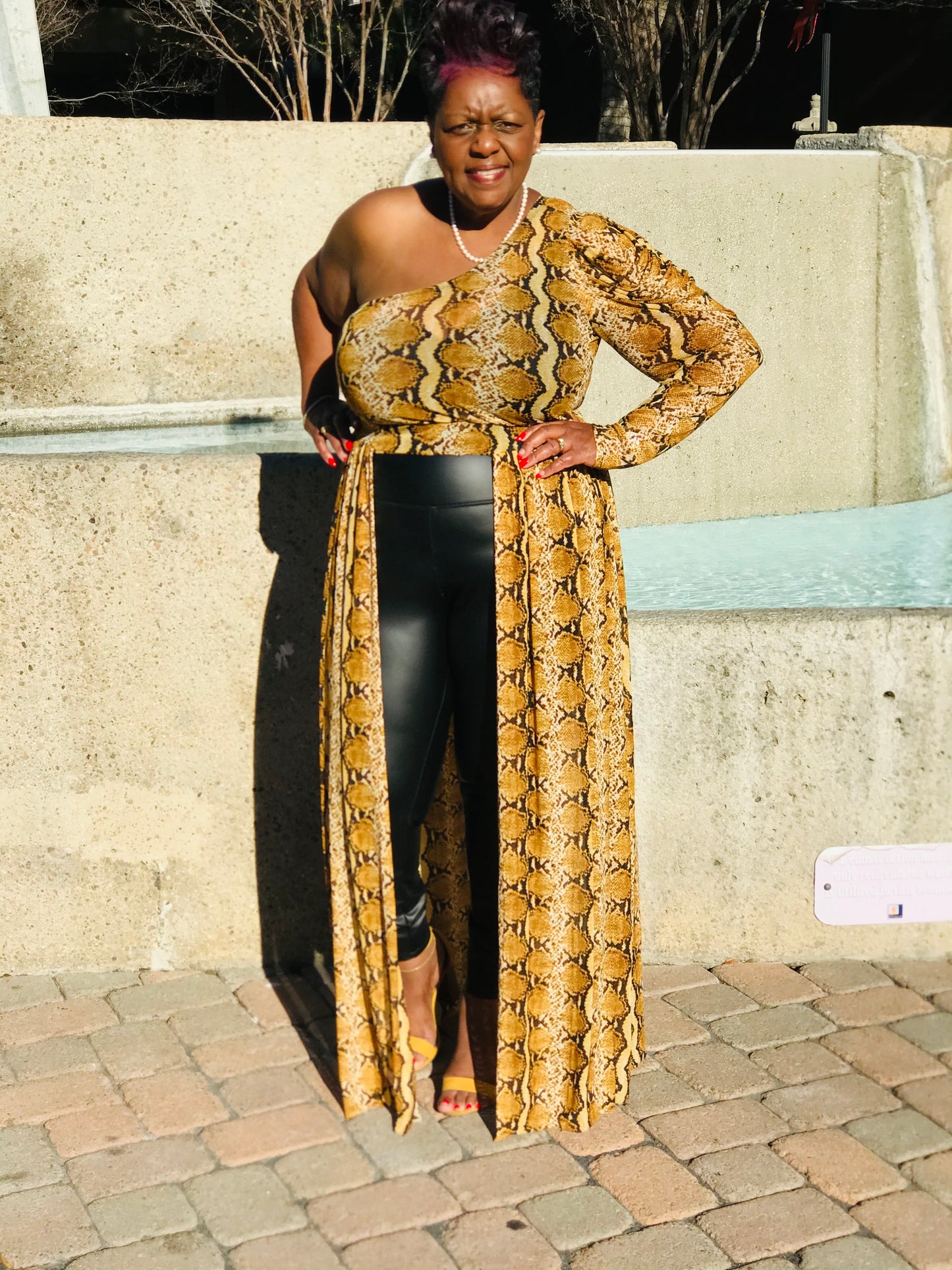Topaz One Shoulder Open Maxi - Shirley Girl Boutique