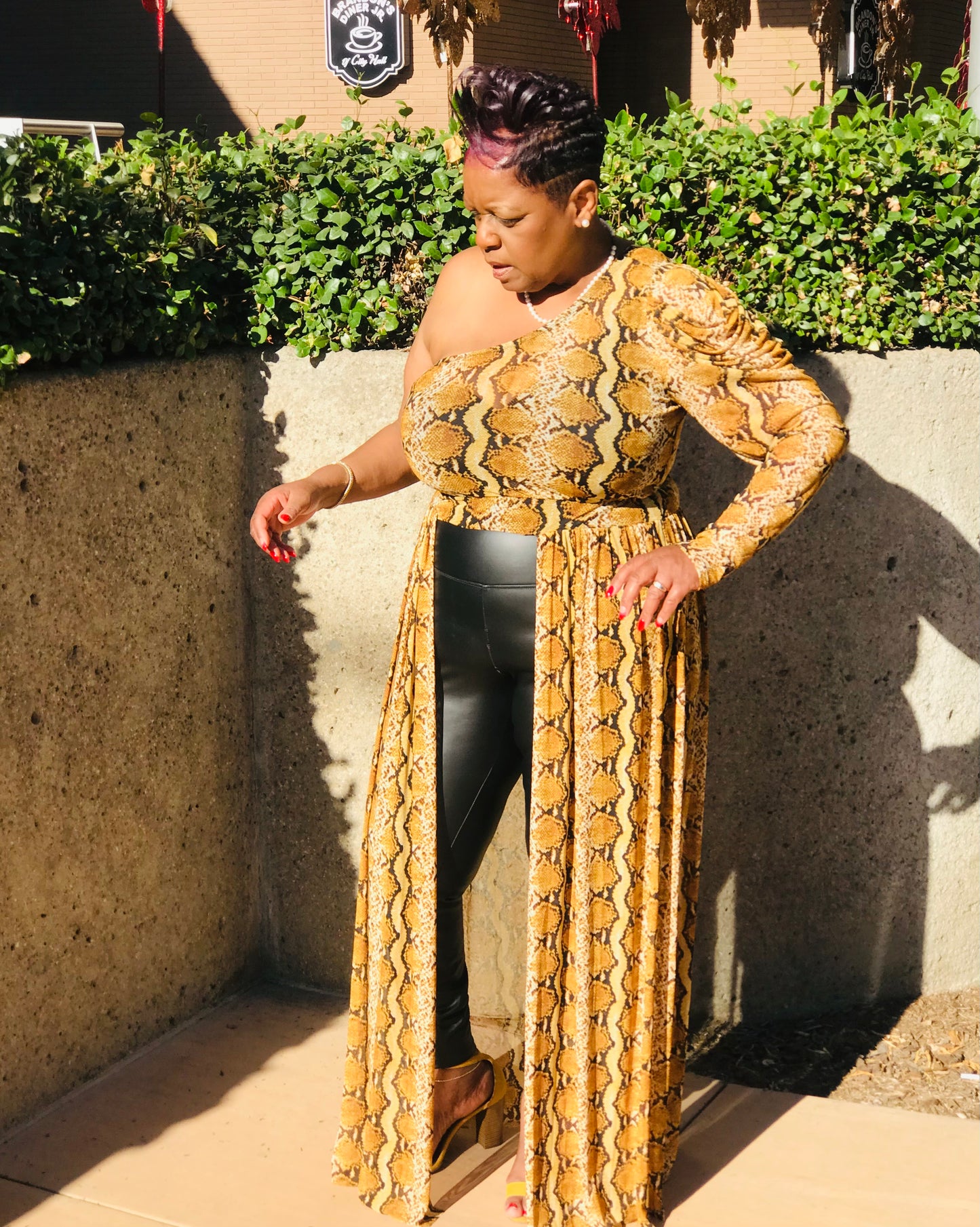 Topaz One Shoulder Open Maxi - Shirley Girl Boutique