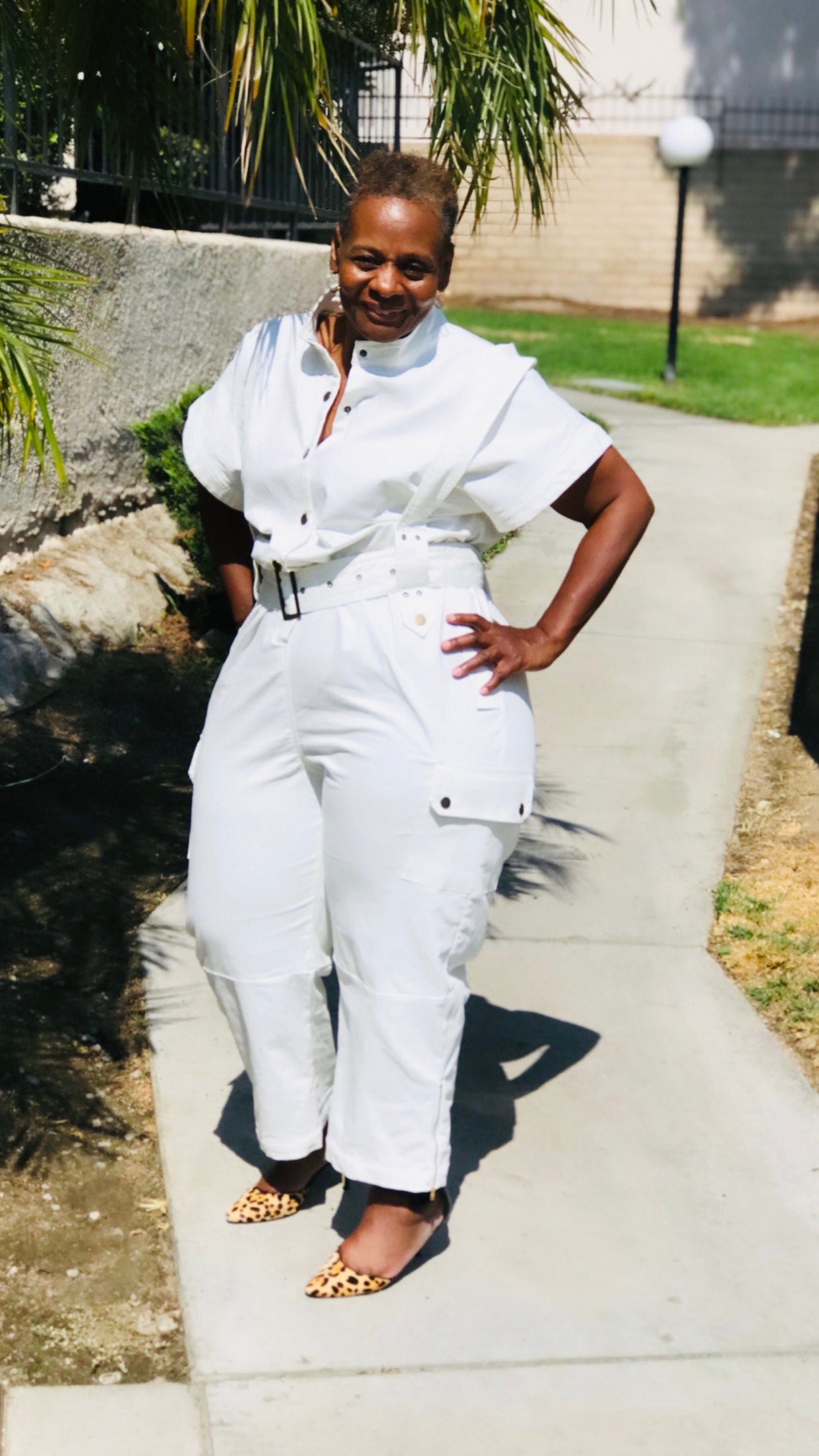Marley White Denim Cargo Jumpsuit - Shirley Girl Boutique