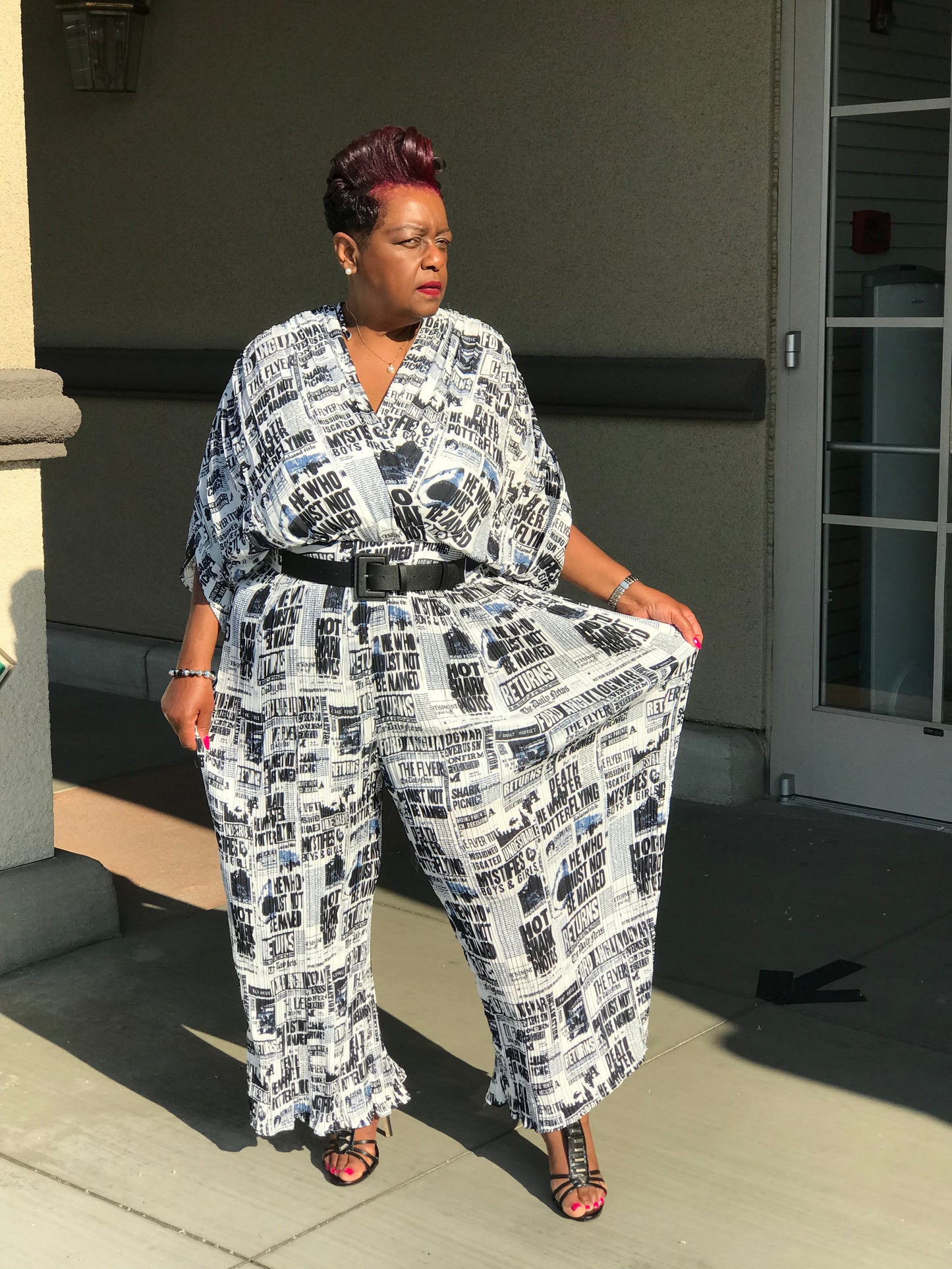 Headline News Jumpsuit - Shirley Girl Boutique