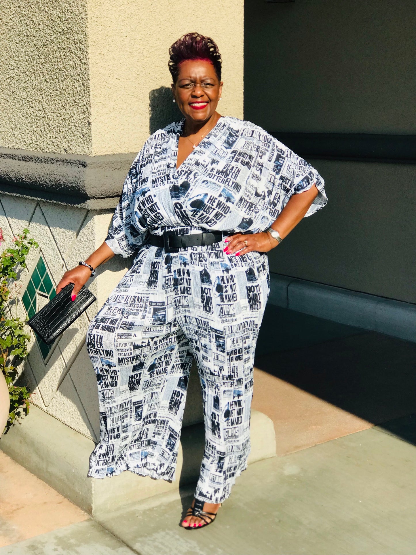 Headline News Jumpsuit - Shirley Girl Boutique