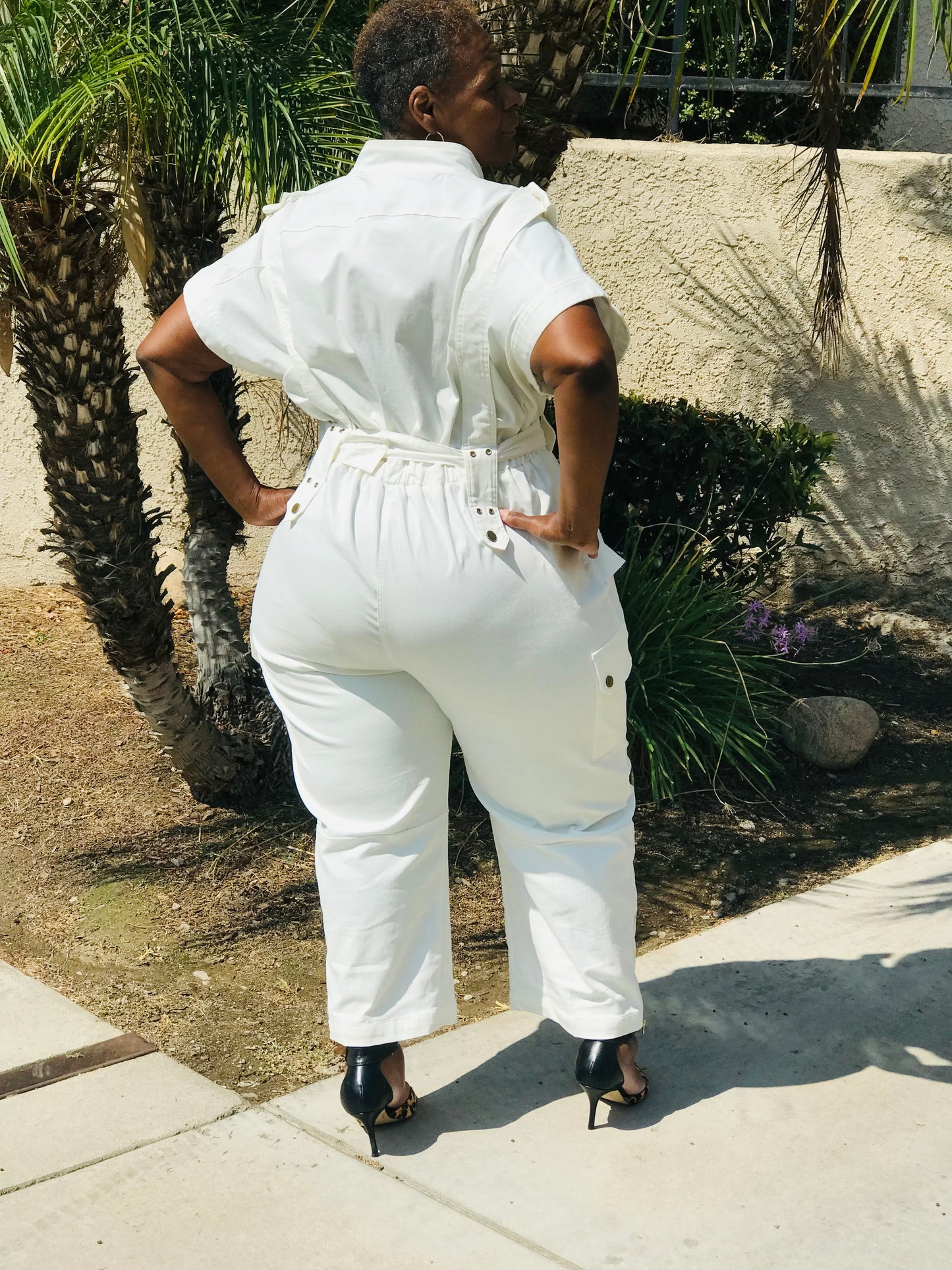 Marley White Denim Cargo Jumpsuit - Shirley Girl Boutique