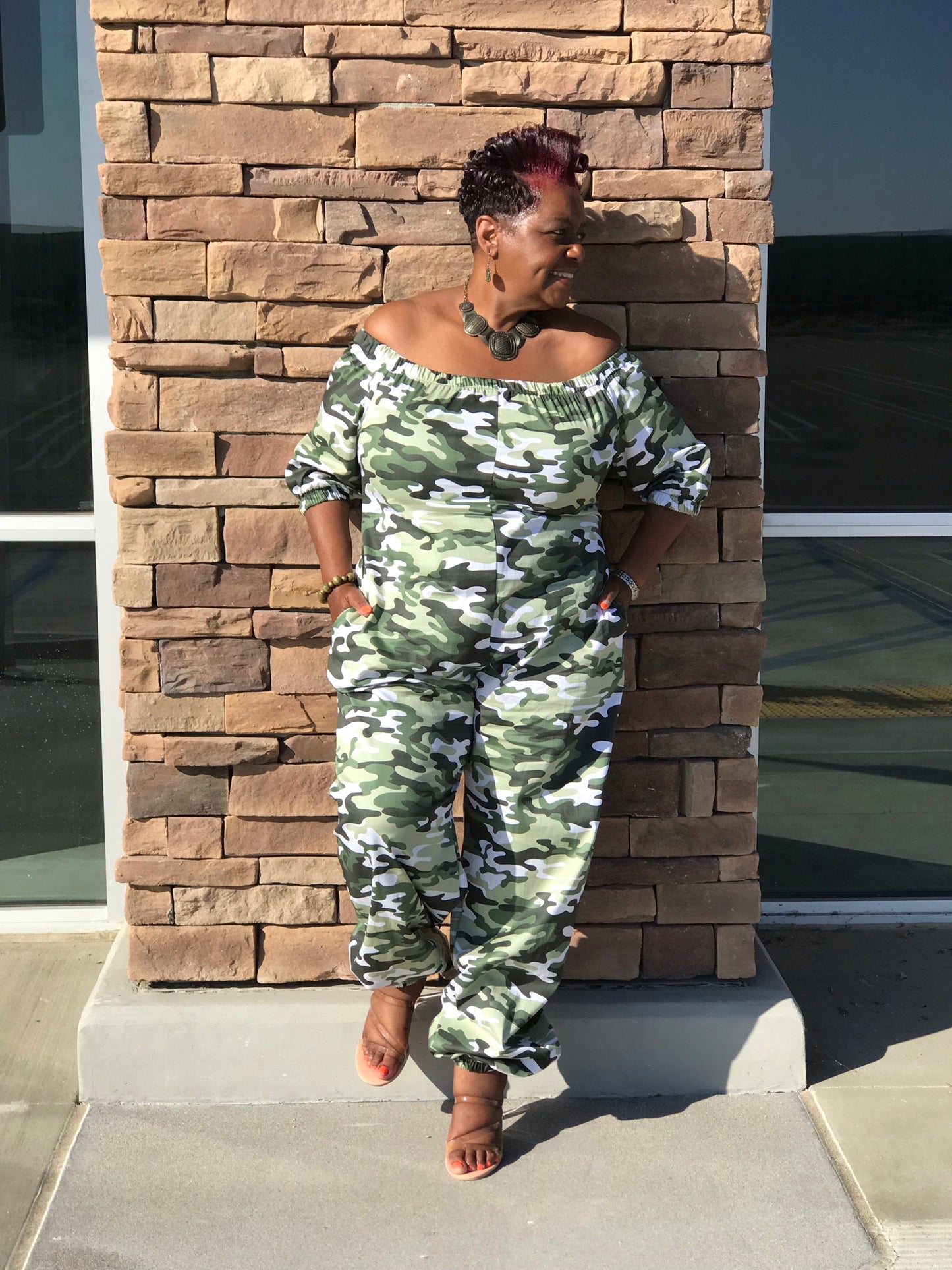 Erikah Camo Jumpsuit - Shirley Girl Boutique