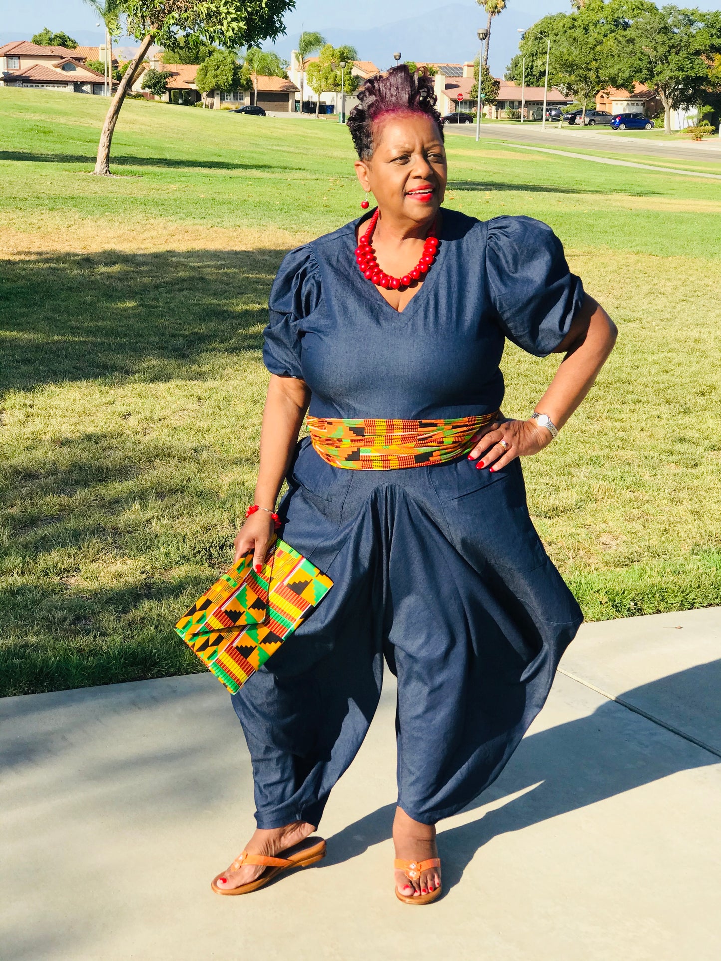 The Jada Denim Harem Jumpsuit - Shirley Girl Boutique