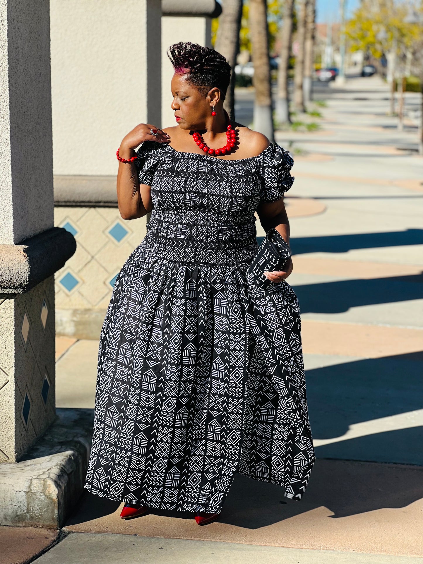 Zuri African Print Maxi Dress - Shirley Girl Boutique