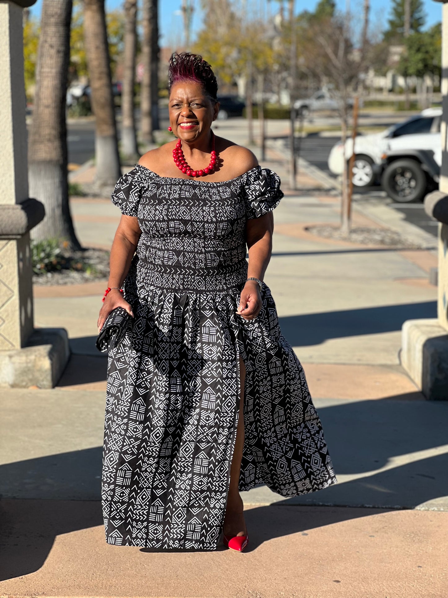 Zuri African Print Maxi Dress - Shirley Girl Boutique