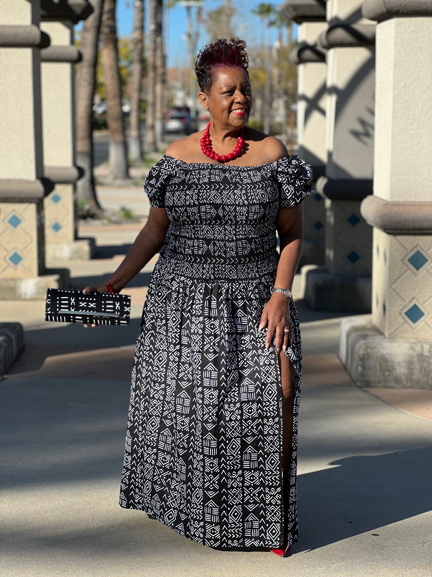 Zuri African Print Maxi Dress - Shirley Girl Boutique