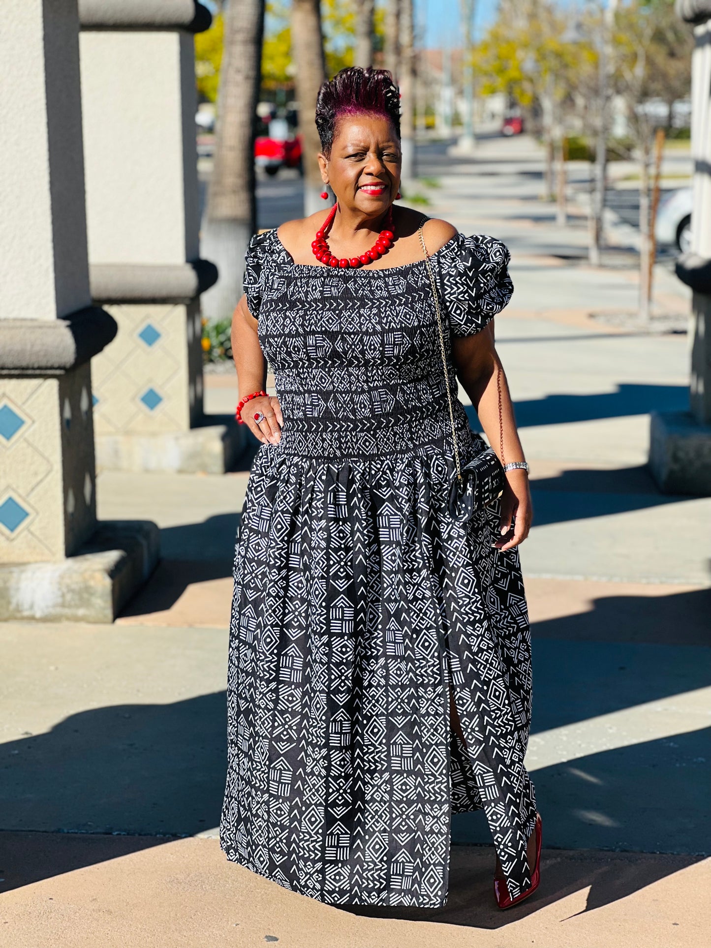 Zuri African Print Maxi Dress - Shirley Girl Boutique
