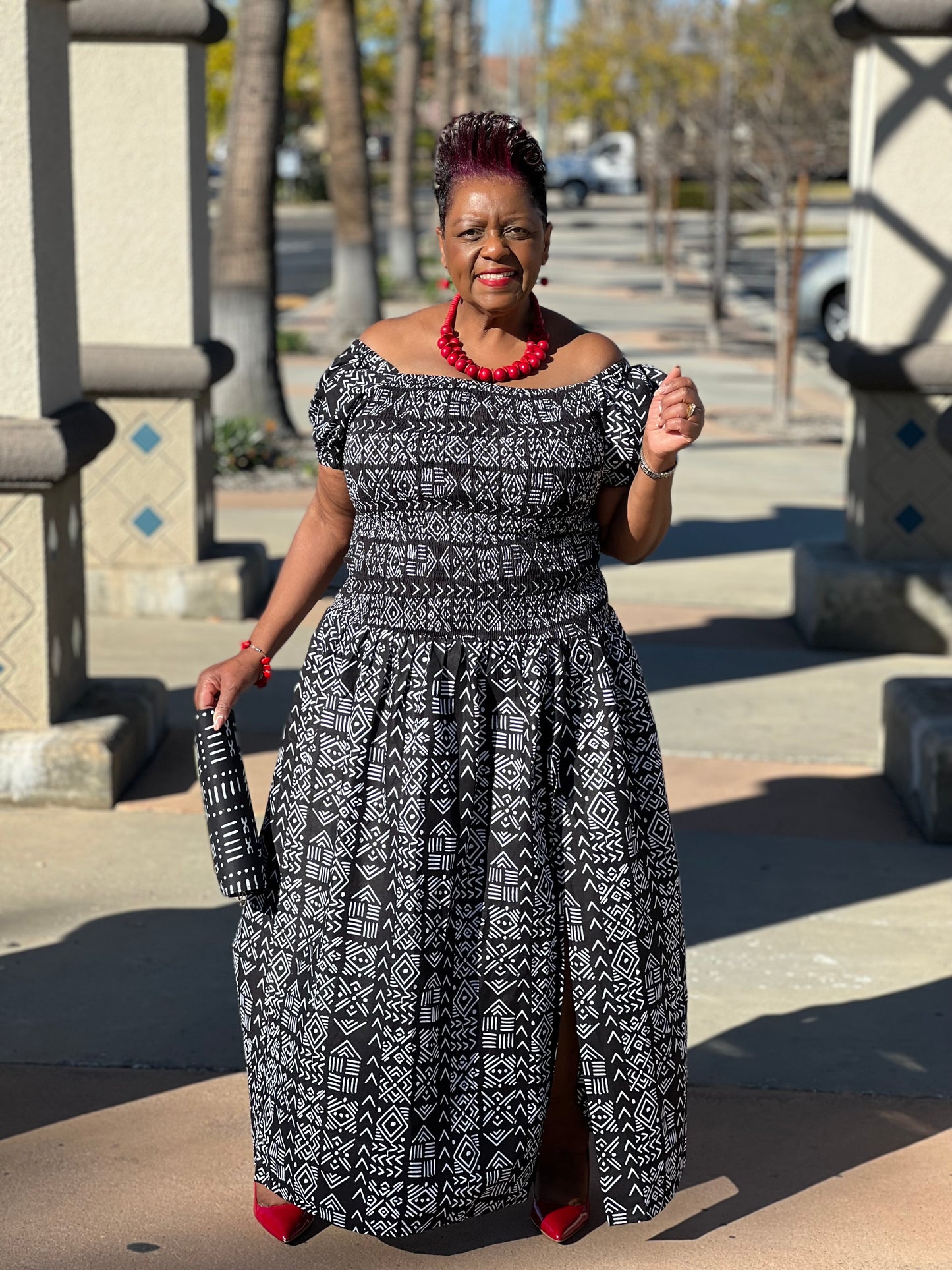 Zuri African Print Maxi Dress - Shirley Girl Boutique