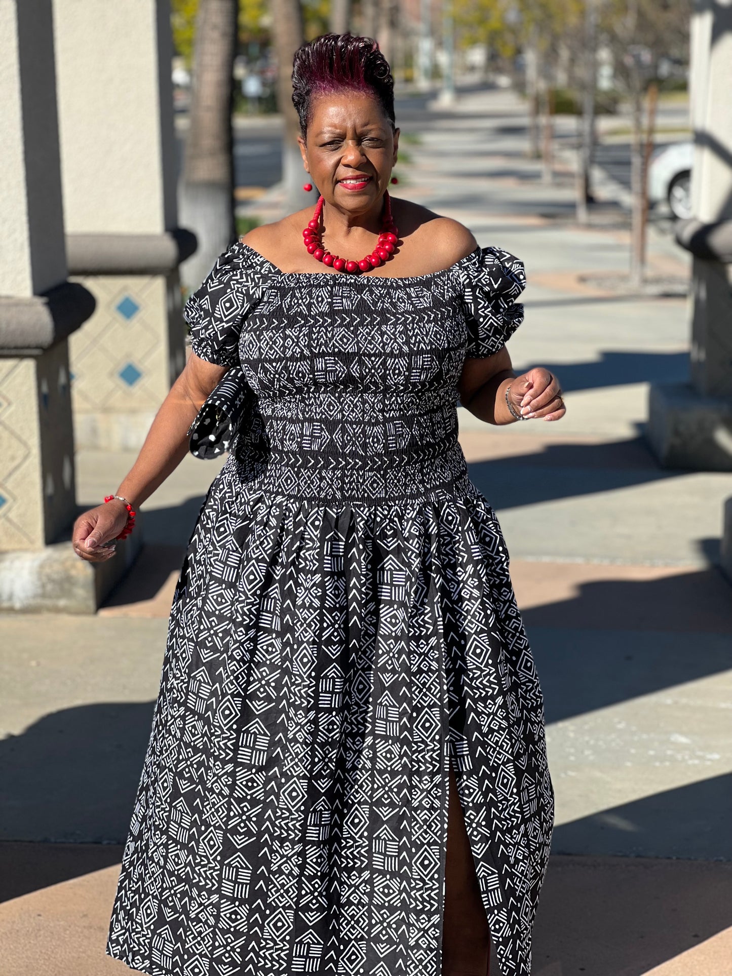 Zuri African Print Maxi Dress - Shirley Girl Boutique
