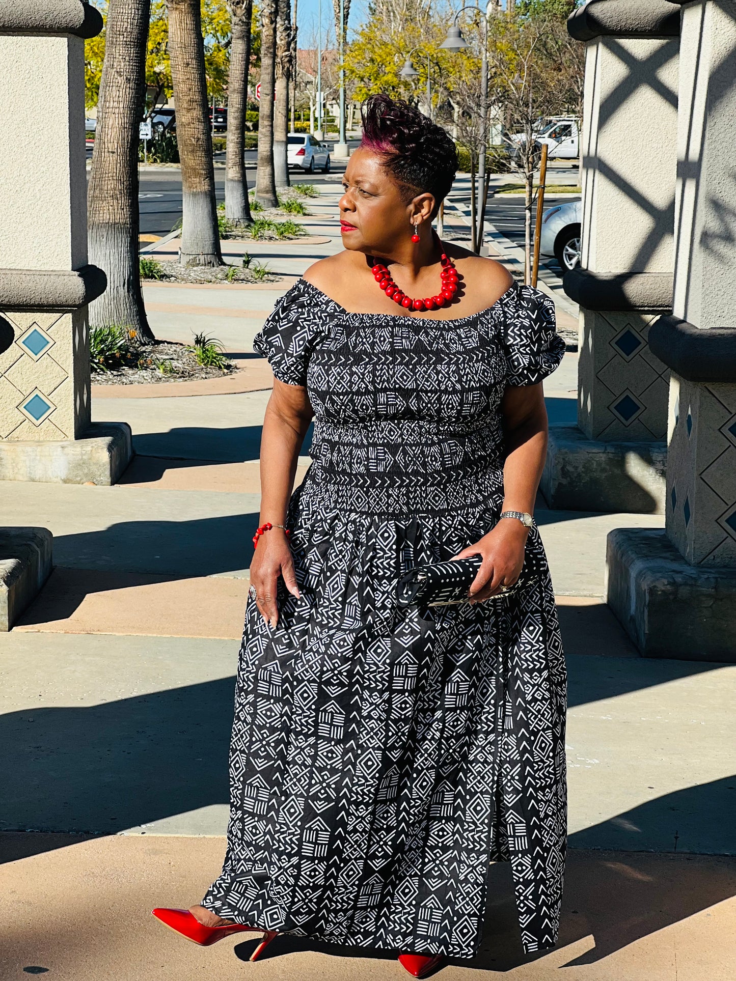 Zuri African Print Maxi Dress - Shirley Girl Boutique