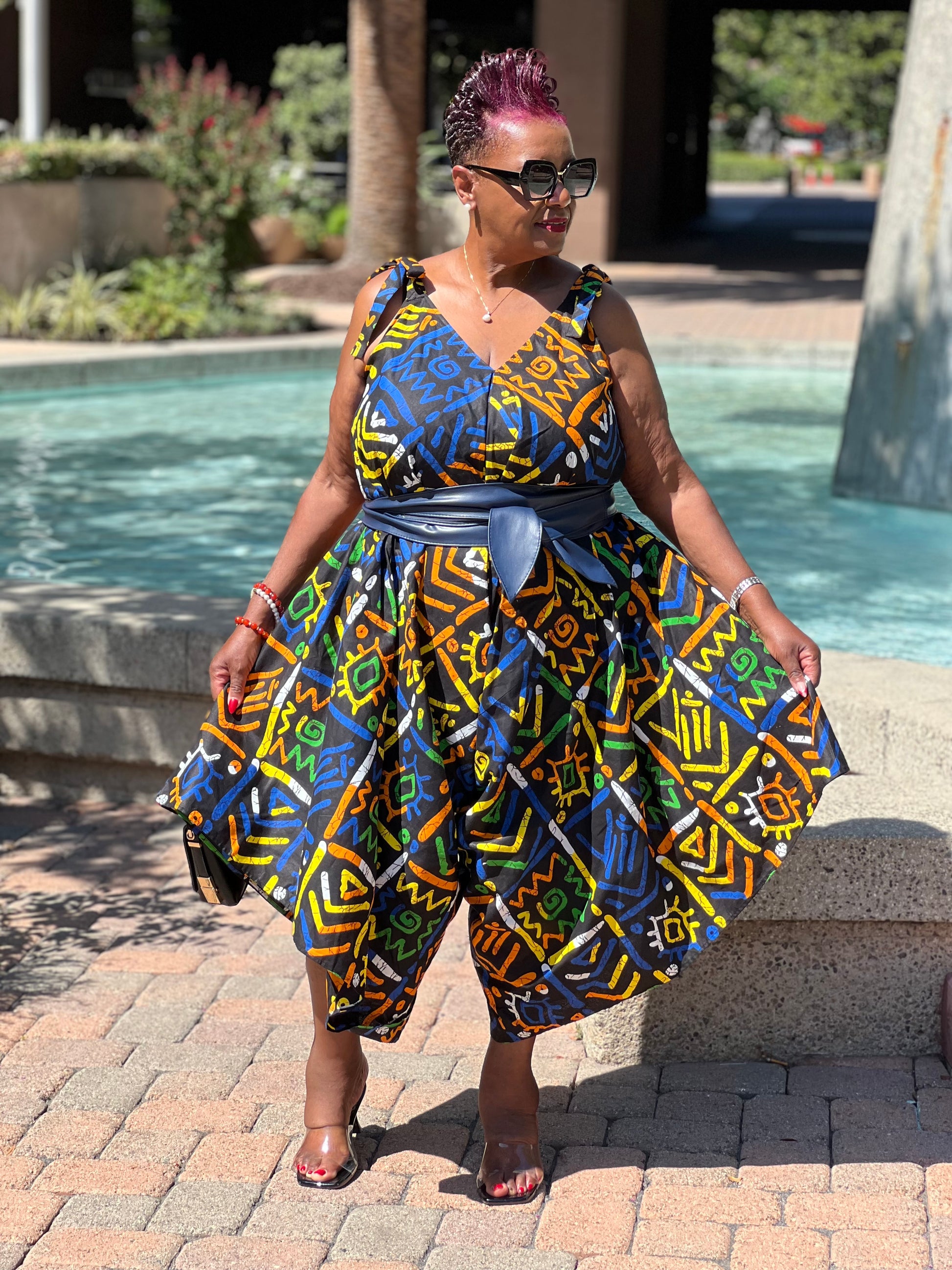 Raven African Print Harem Jumpsuit - Shirley Girl Boutique