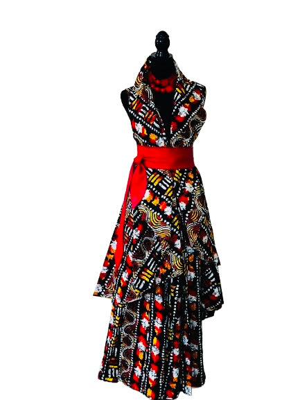 Chauncey African Print Palazzo Pants & Sarong Set Shirley Girl Boutique