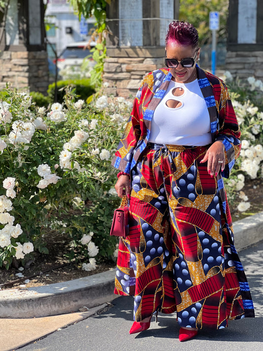 Phoenix African Inspired Kimono & Pants Set
