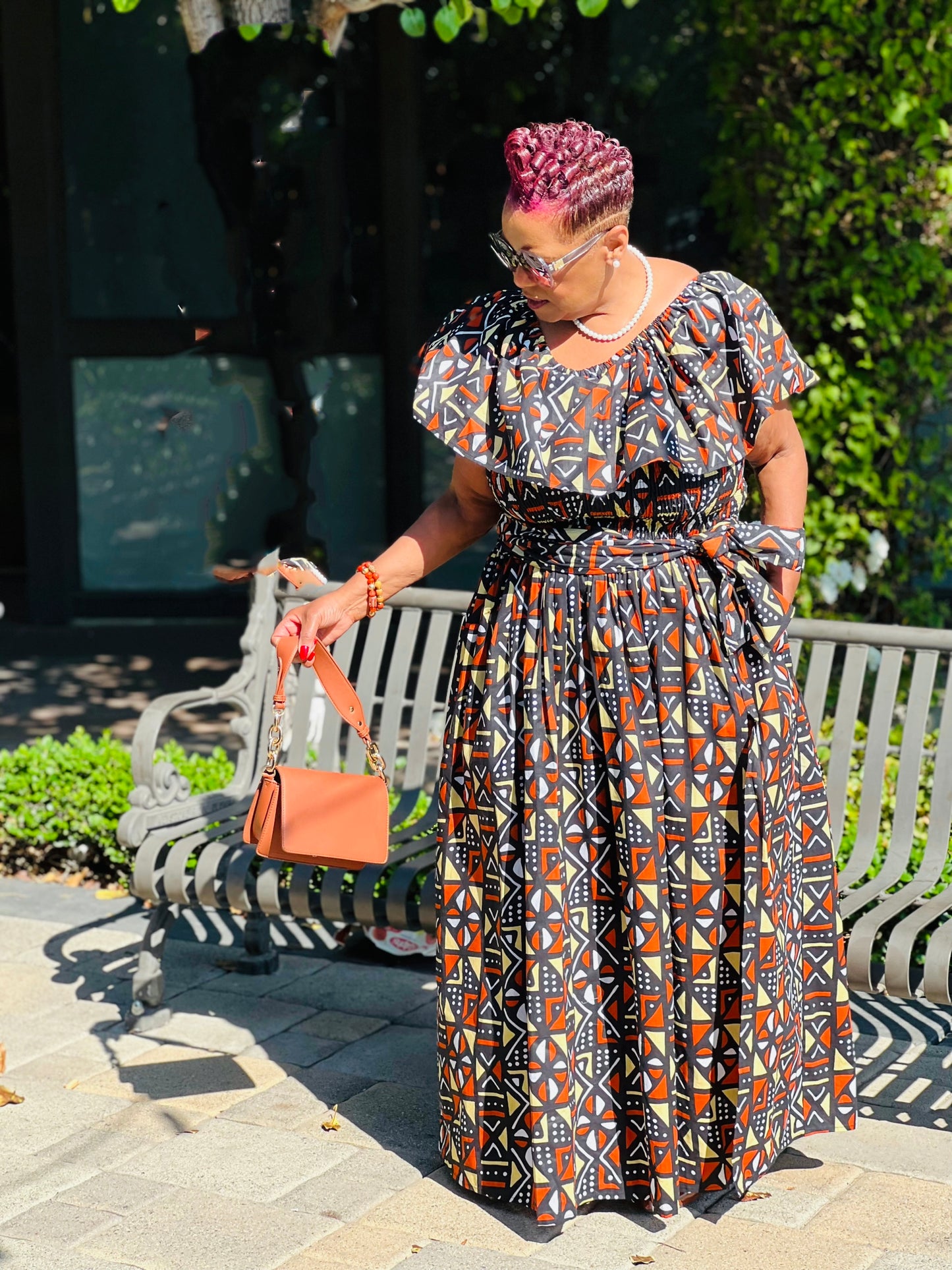 Demetria African Print maxi Dress-Shirley Girl Boutique