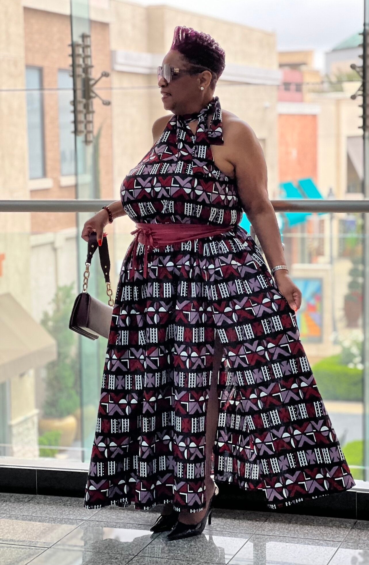 Camille One Shoulder African Print Dress