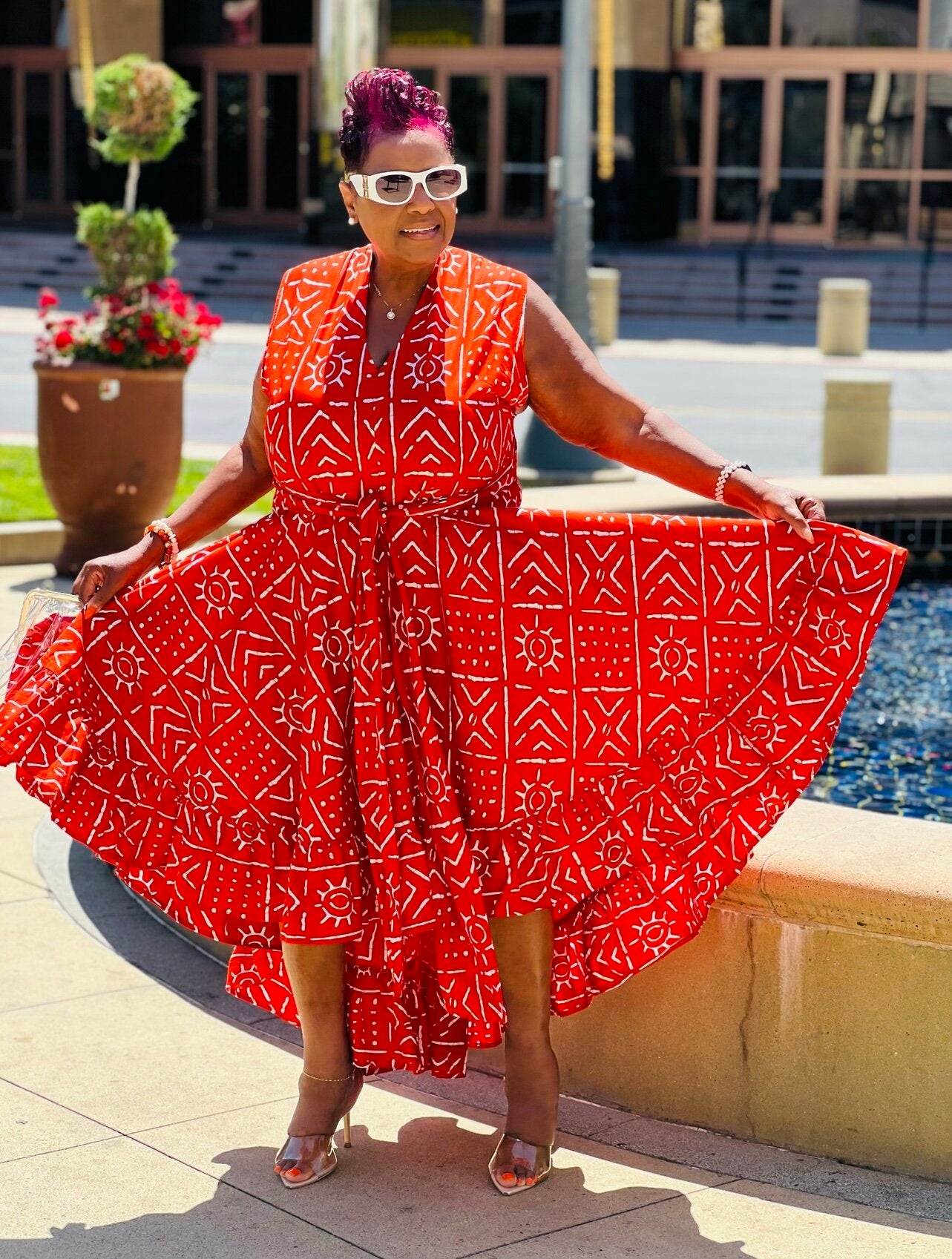 Charlie Rose African Print Infinity Dress