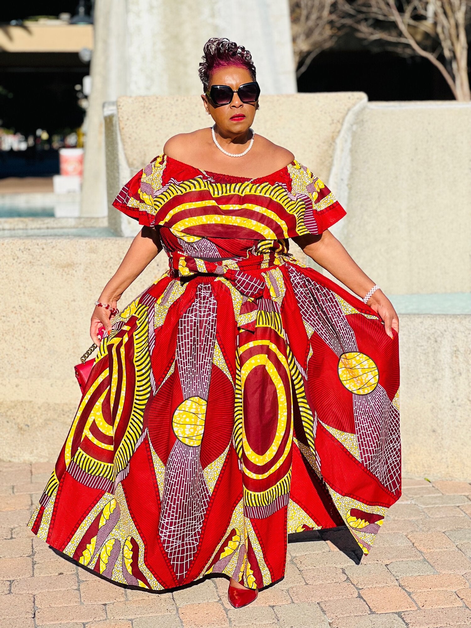 Faith African Print Skirt & Crop Top Set - Shirley Girl Boutique