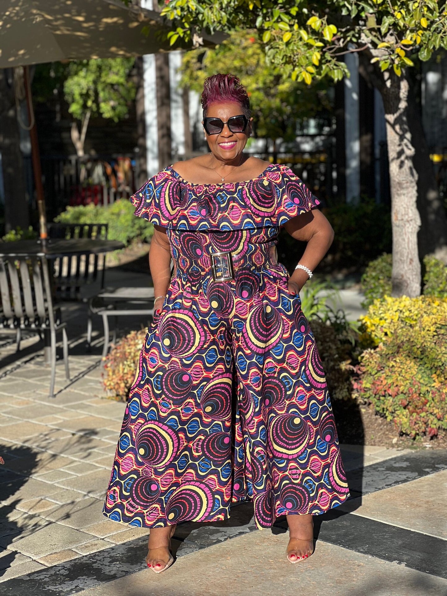 Harper African Print Jumpsuit - Shirley Girl Boutique