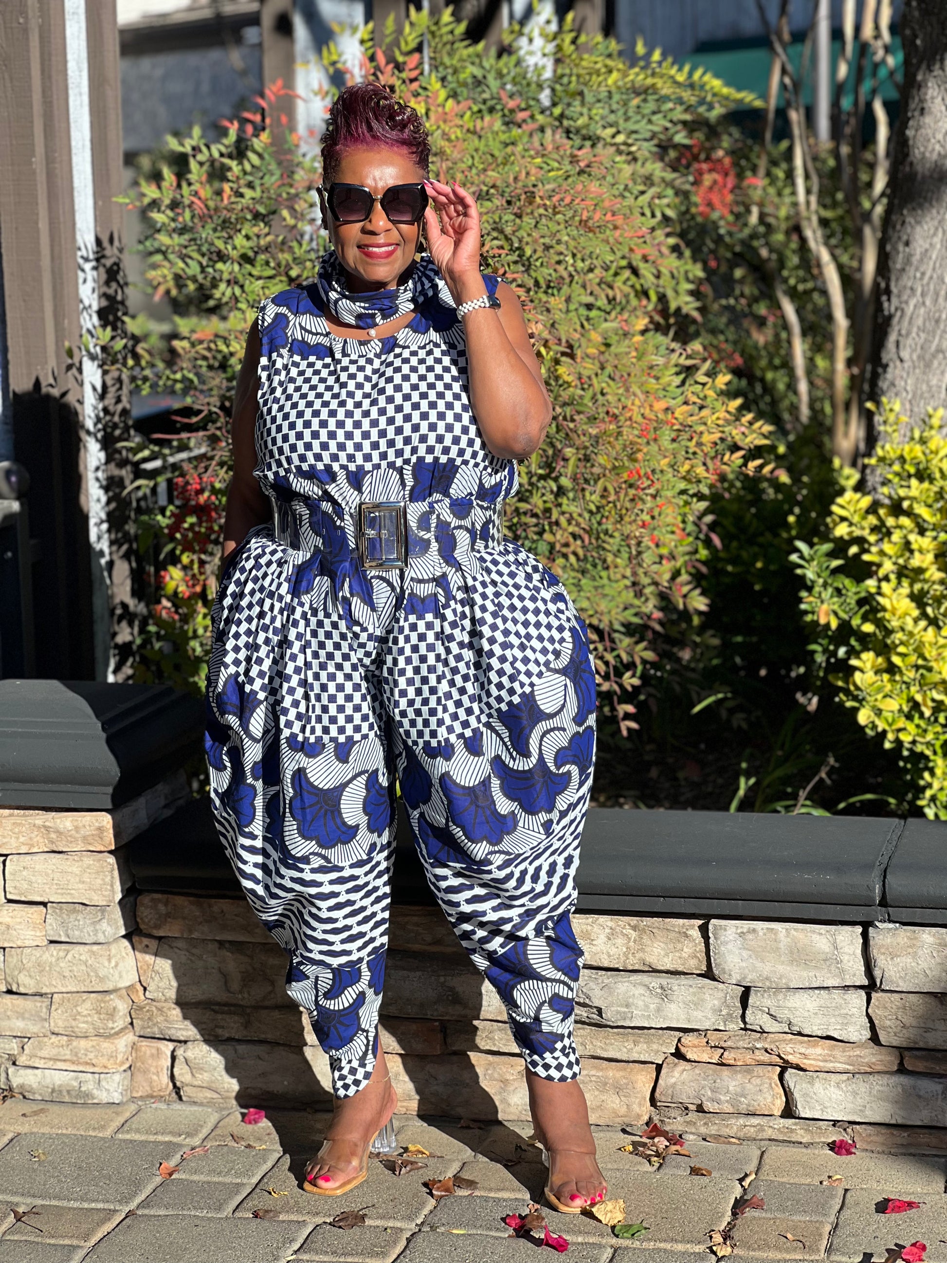 Candace African Print Harem Jumpsuit Shirley Girl Boutique