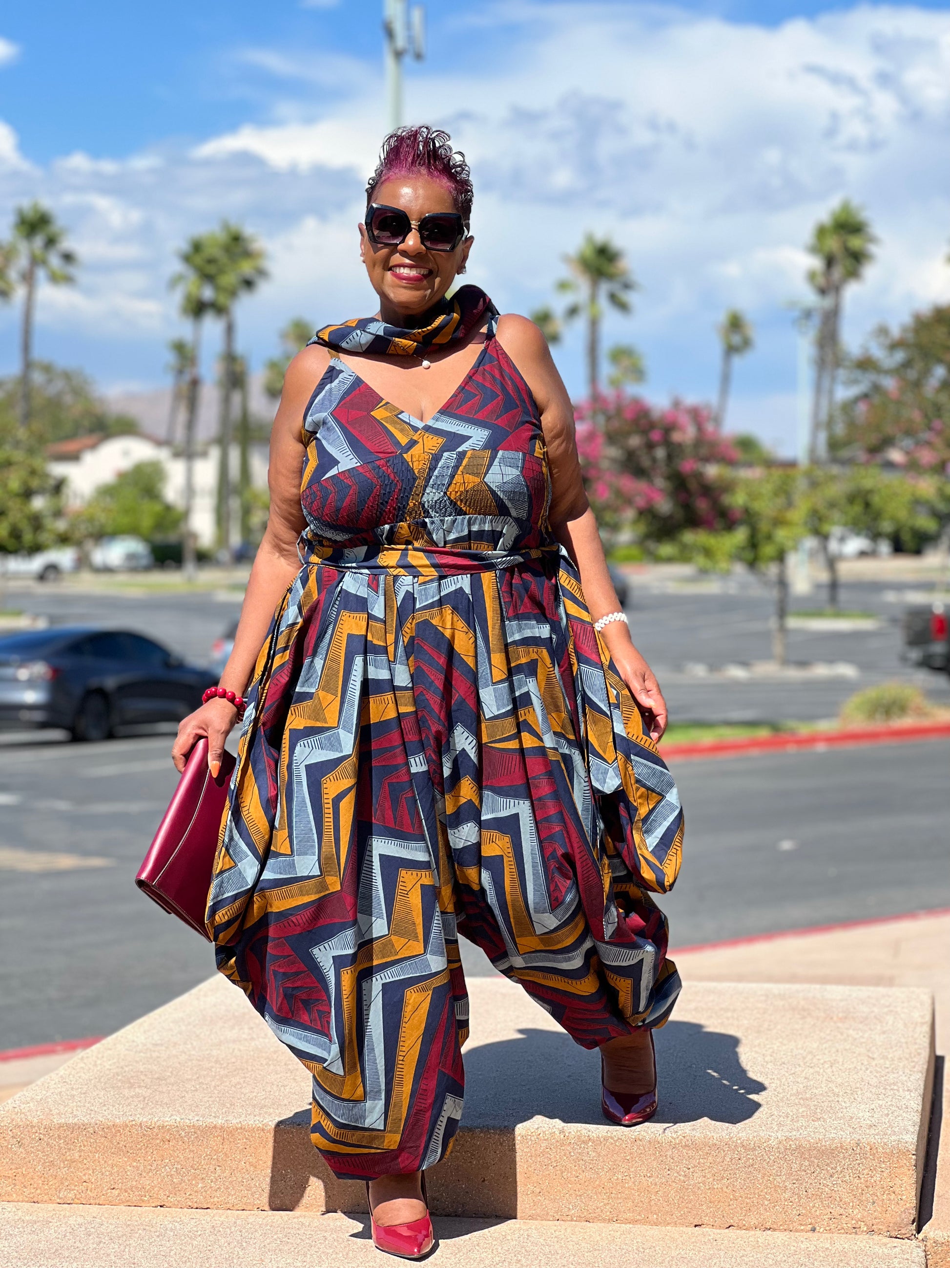African print hotsell harem jumpsuit