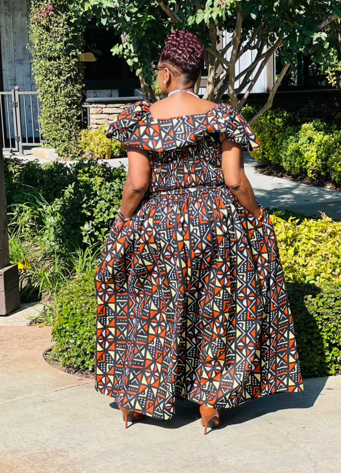 Demetria African Print Maxi Dress - Shirley Girl Boutique