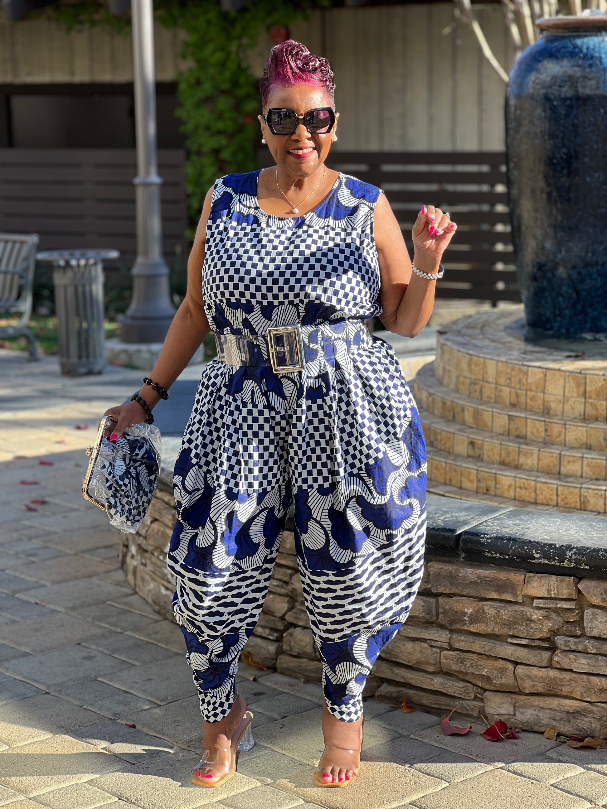 African print harem jumpsuit sales