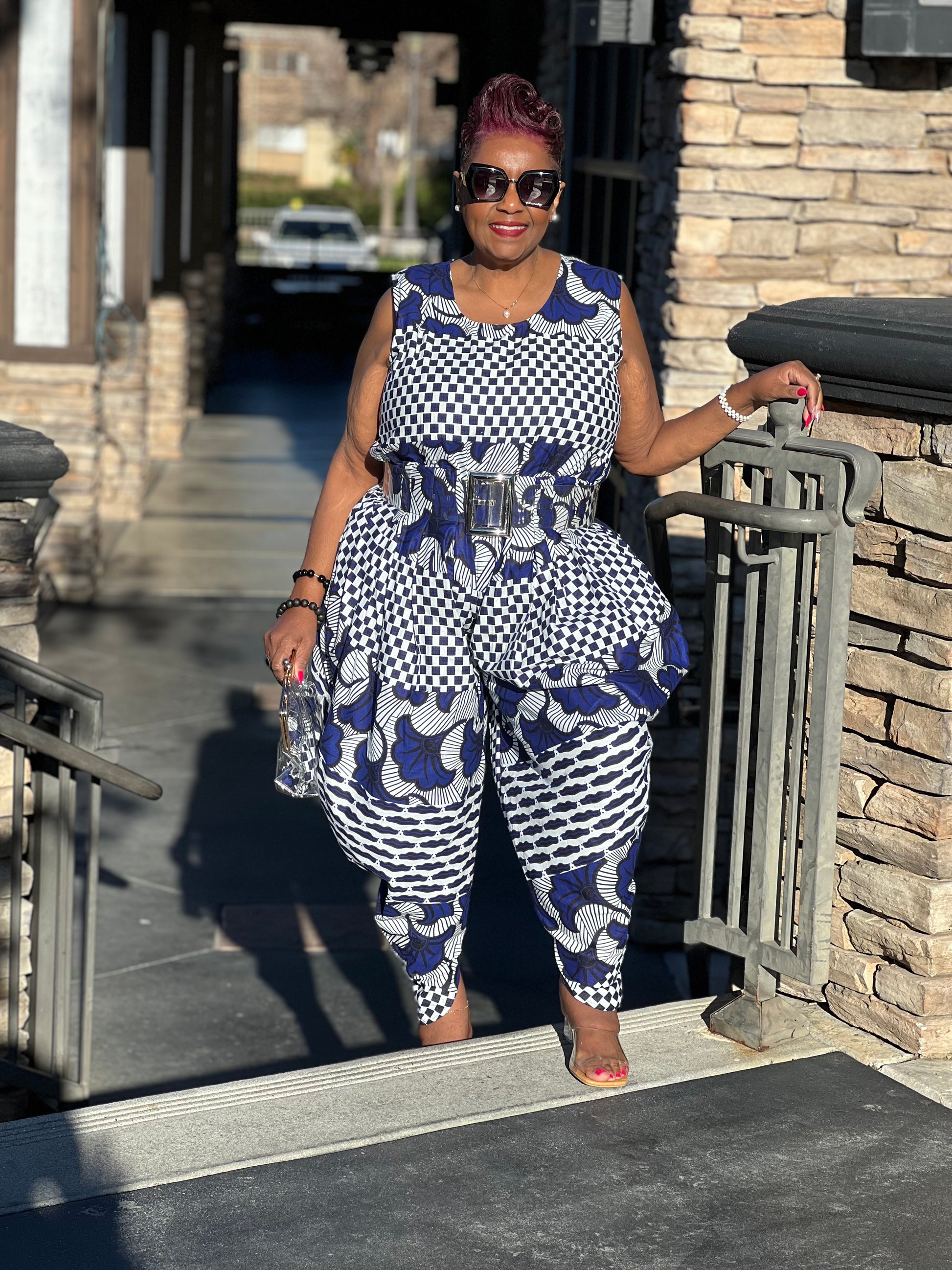 Candace African Print Harem Jumpsuit - Shirley Girl Boutique