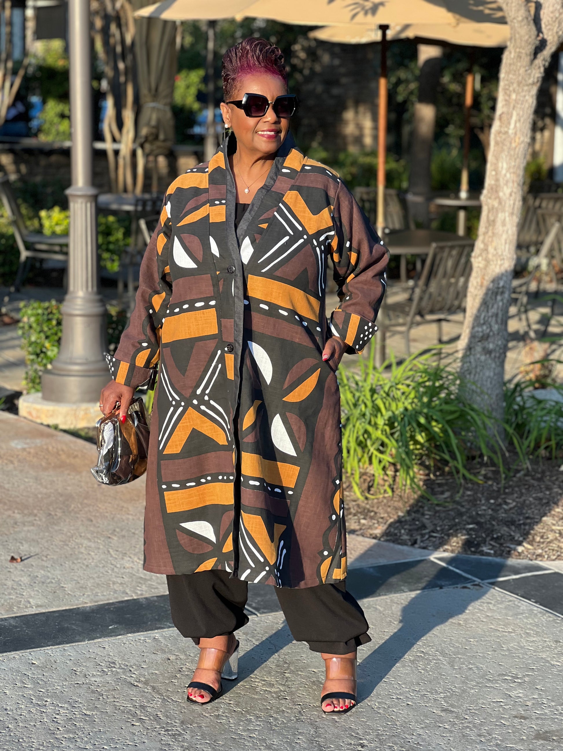 Lotus African Mud Cloth Jacket - Shirley Girl Boutique