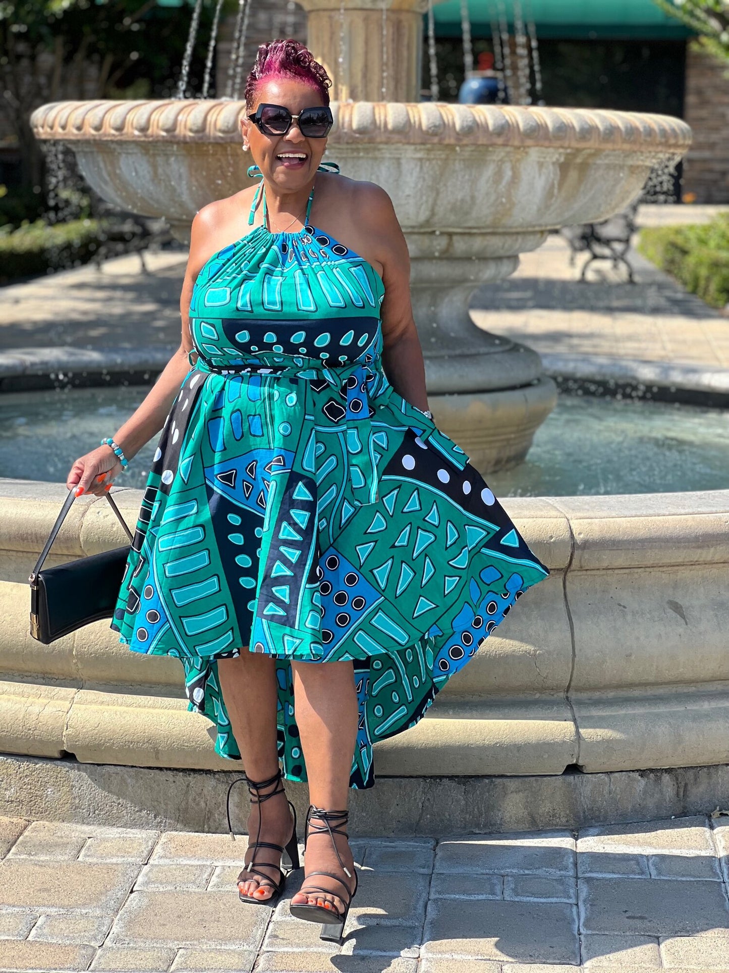 Skye Hi-Low African Print Dress