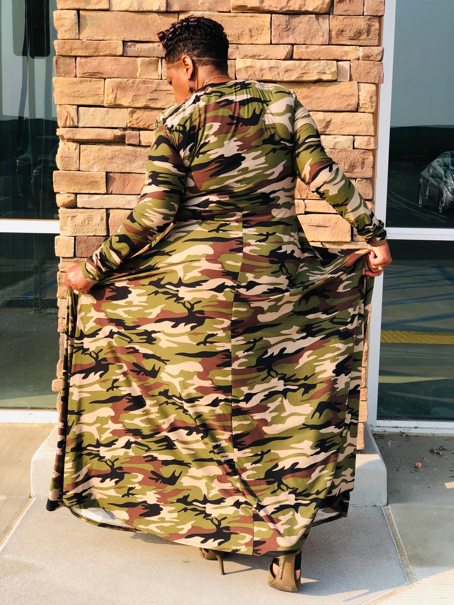 Green Camo Maxi - Shirley Girl Boutique