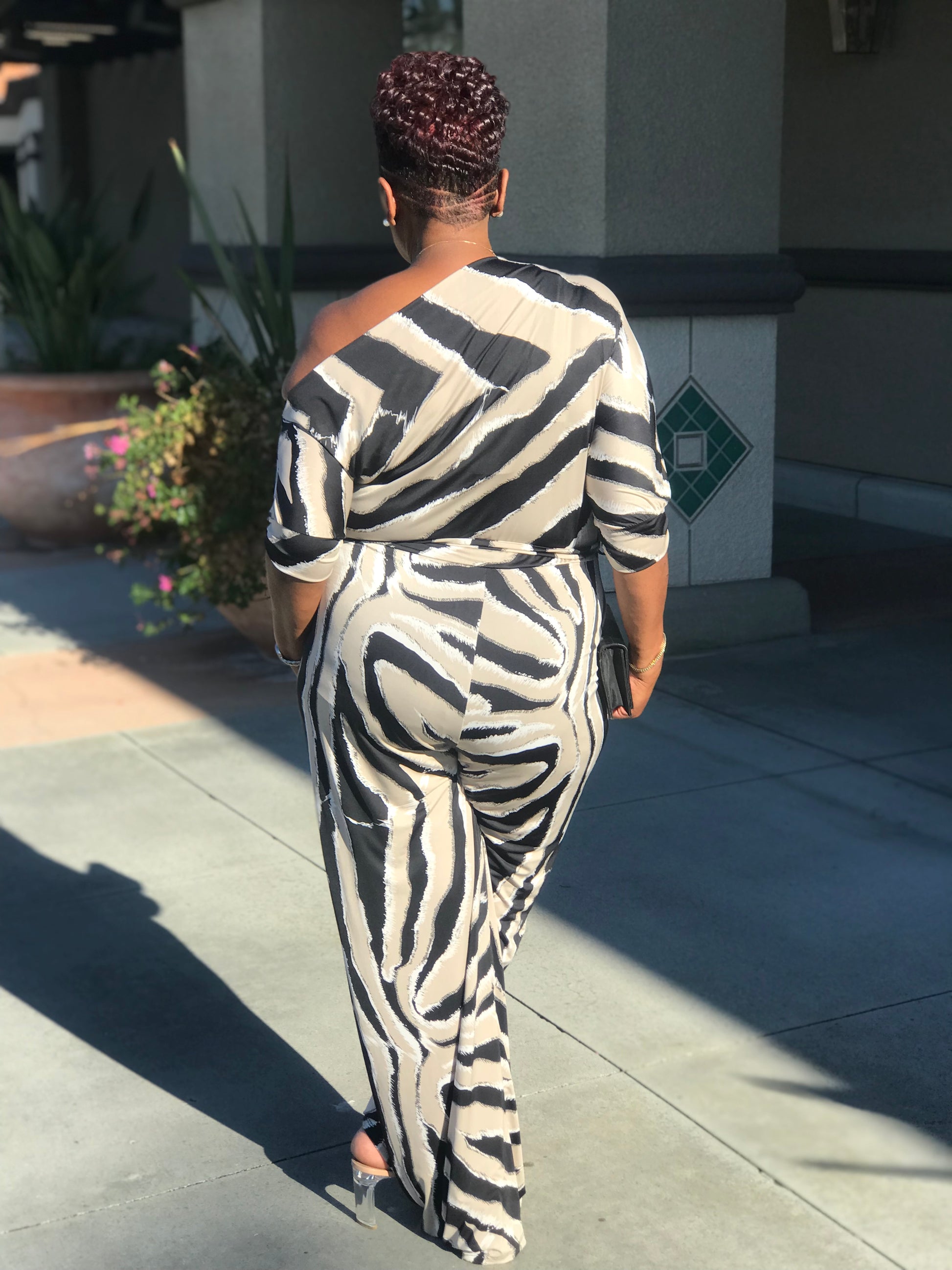 Logan Zebra Print Jumpsuit - Shirley Girl Boutique